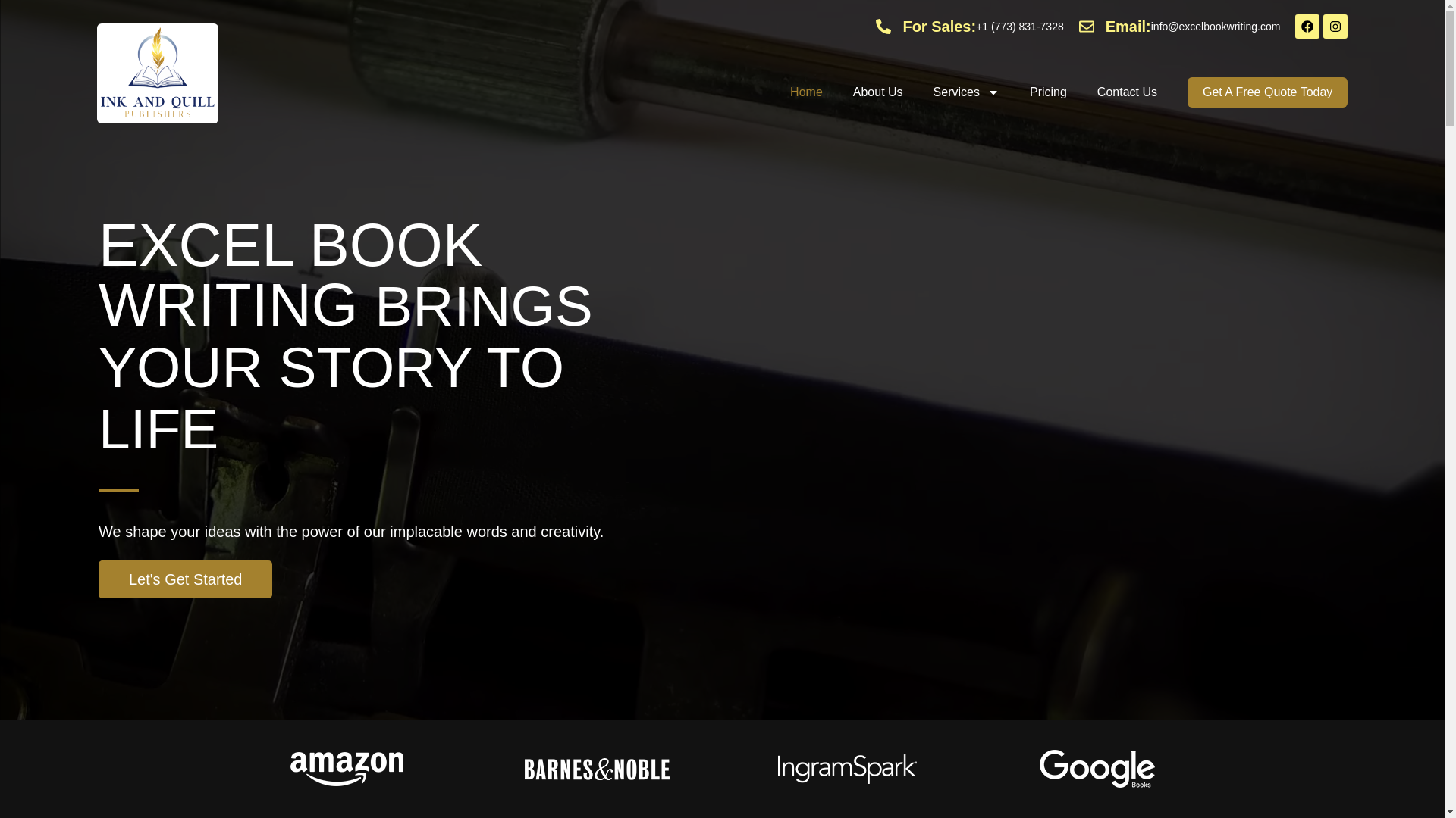 website screenshot of https://inkandquillpublishers.com/
