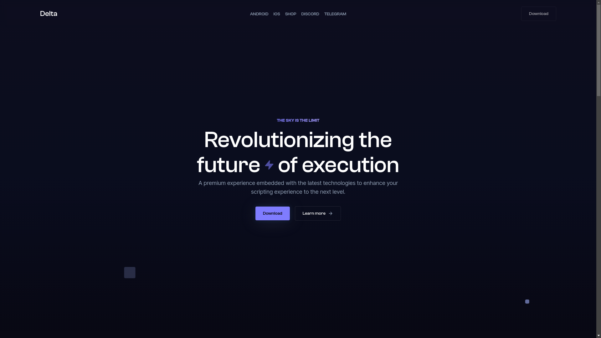 website screenshot of https://deltaexploits.gg/
