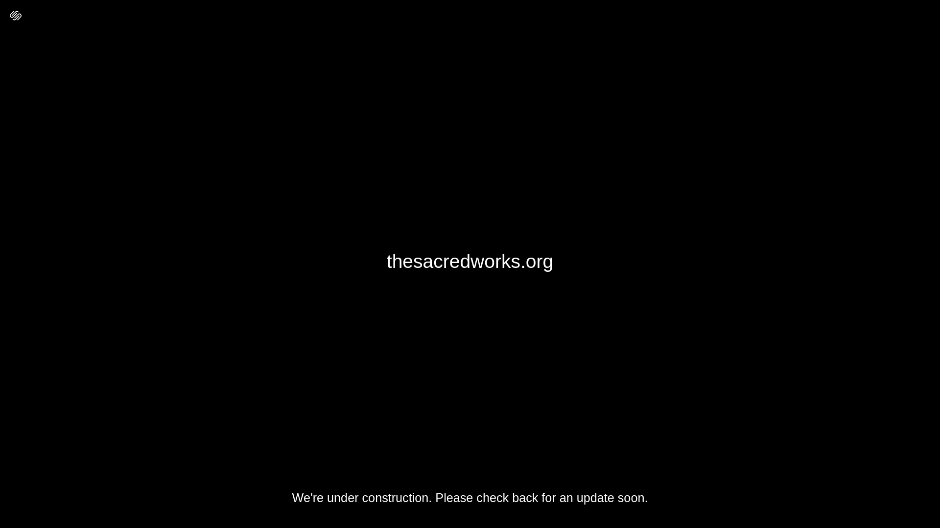 website screenshot of https://thesacredworks.org/