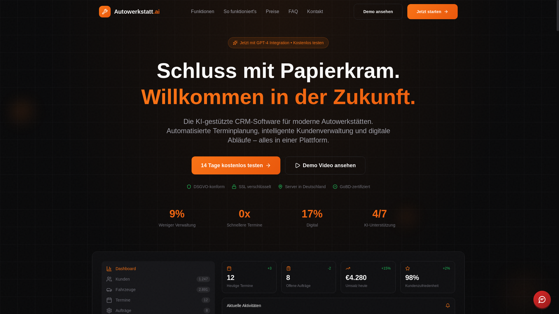 website screenshot of https://autowerkstatt.ai/