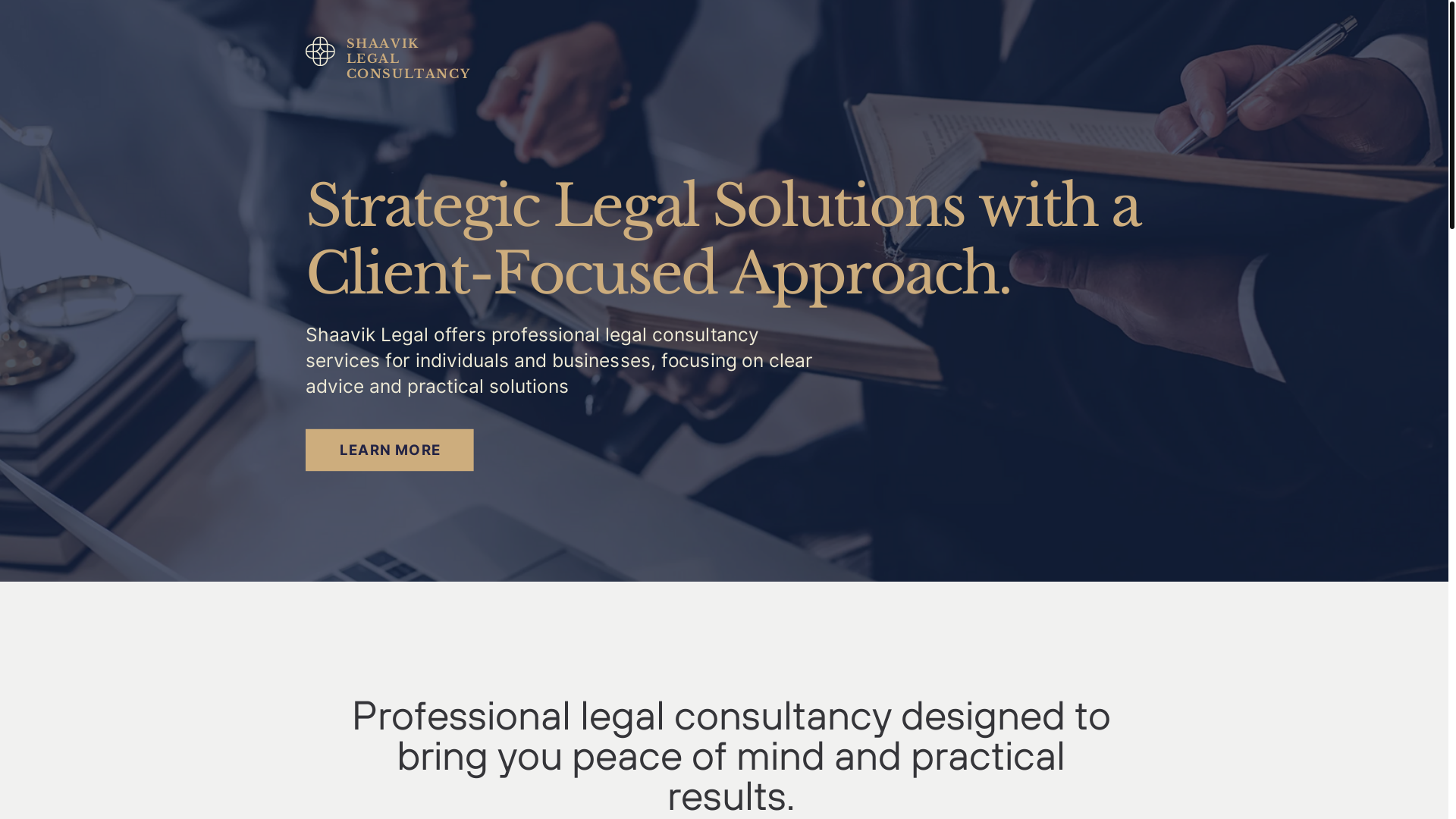 website screenshot of https://shaaviklegal.com/