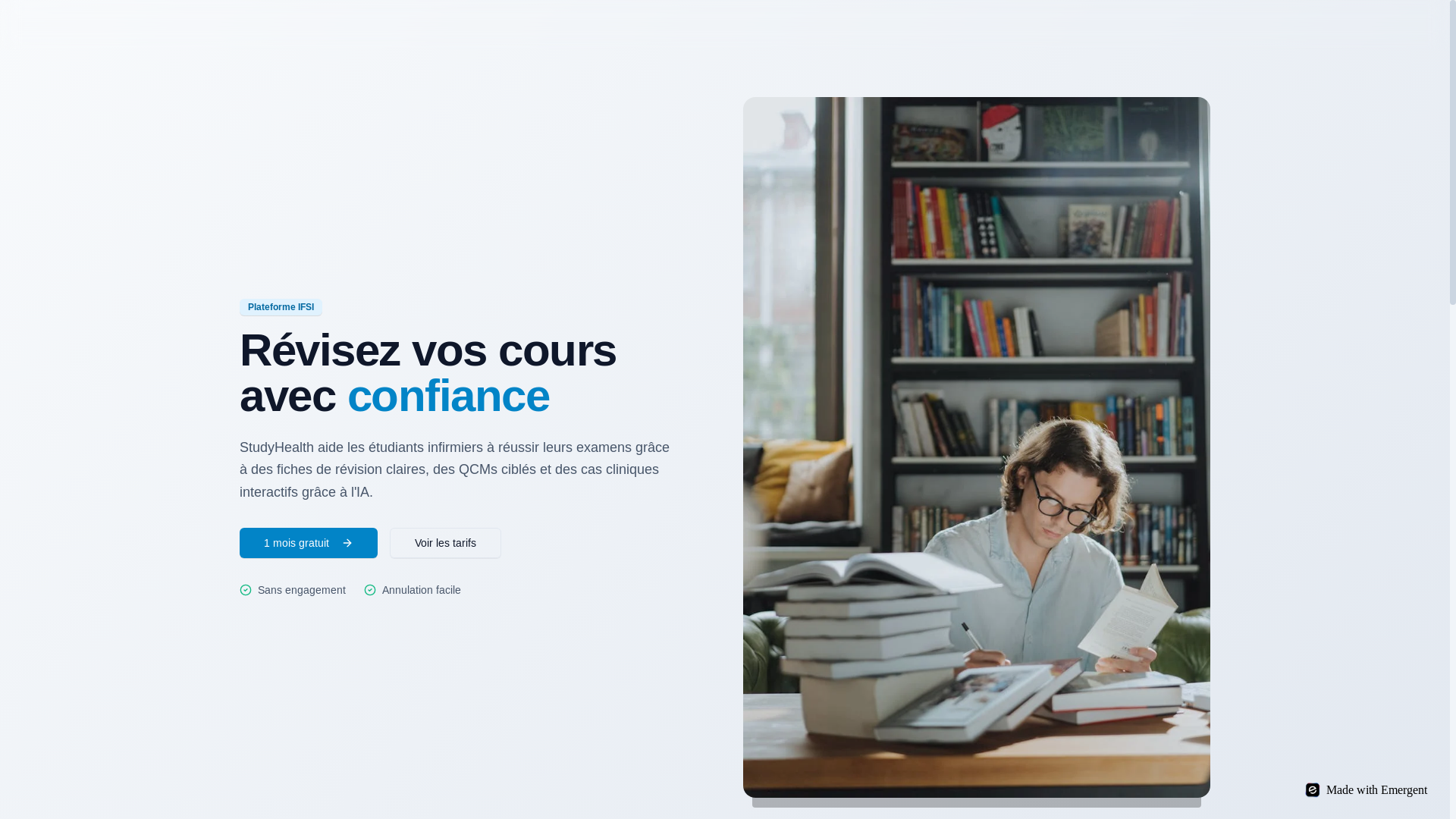 website screenshot of https://studyhealth.fr/