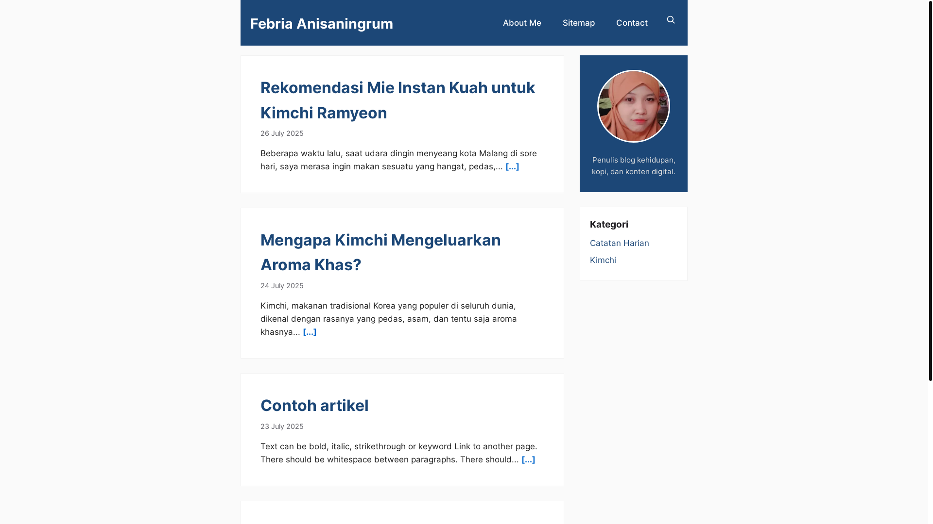 website screenshot of https://febriaanisa.pages.dev/