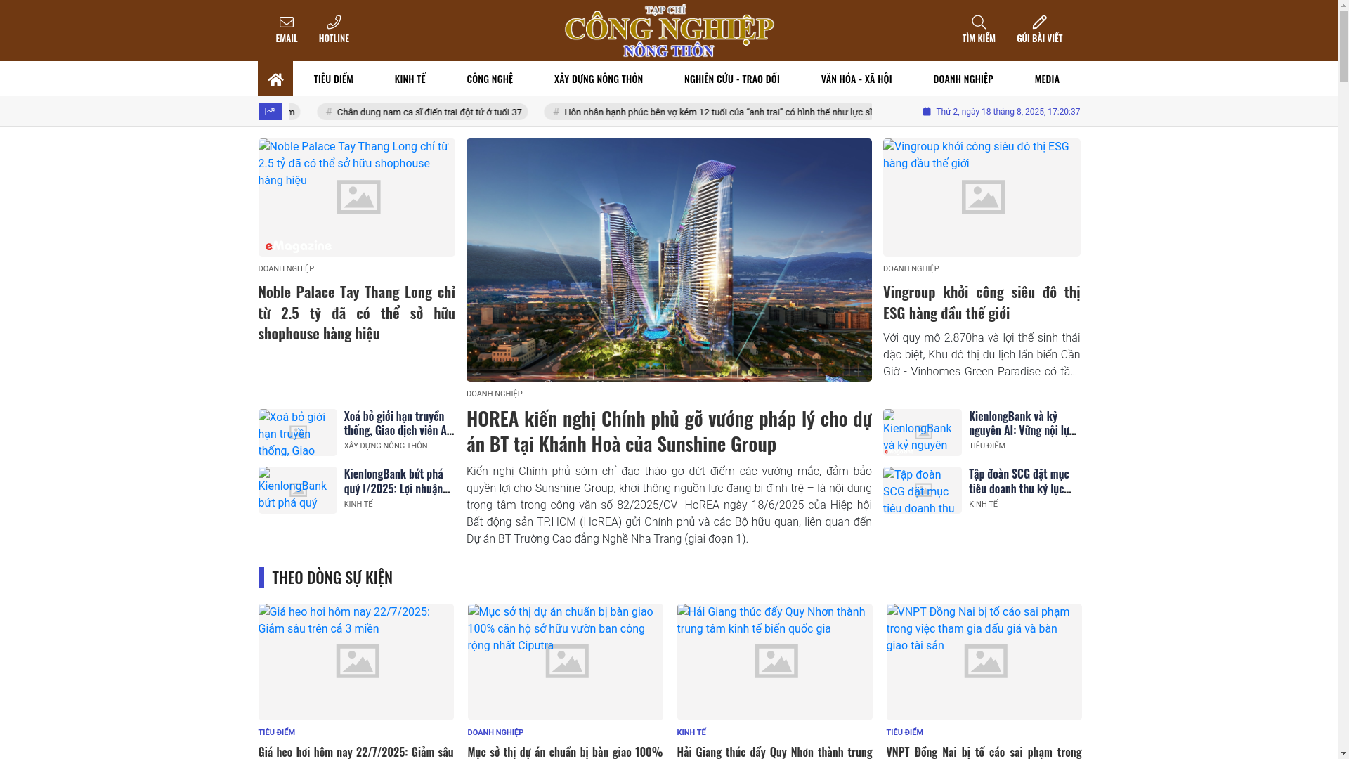 website screenshot of https://congnghiepnongthon.vn/