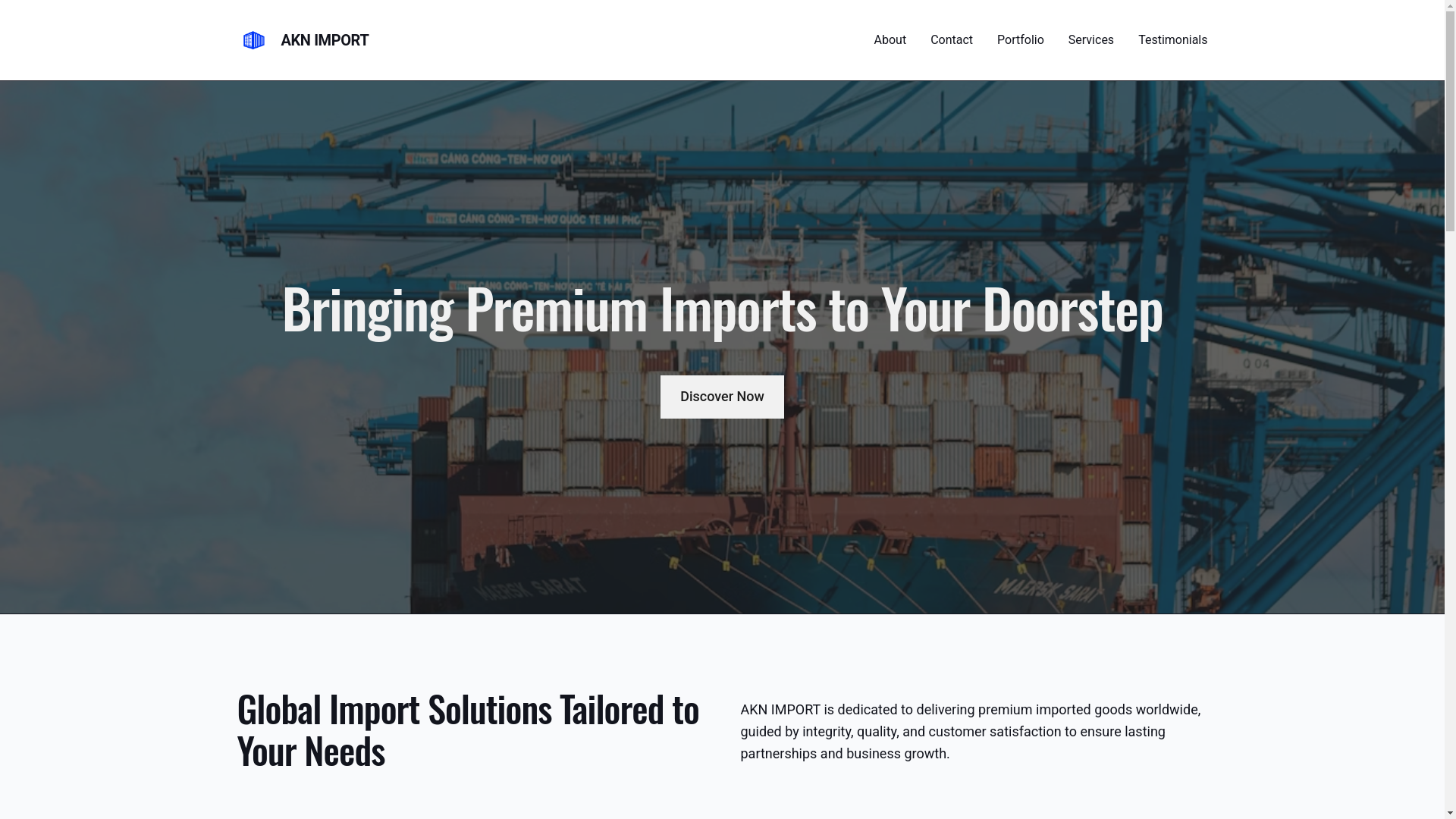 website screenshot of https://akn-import.com/