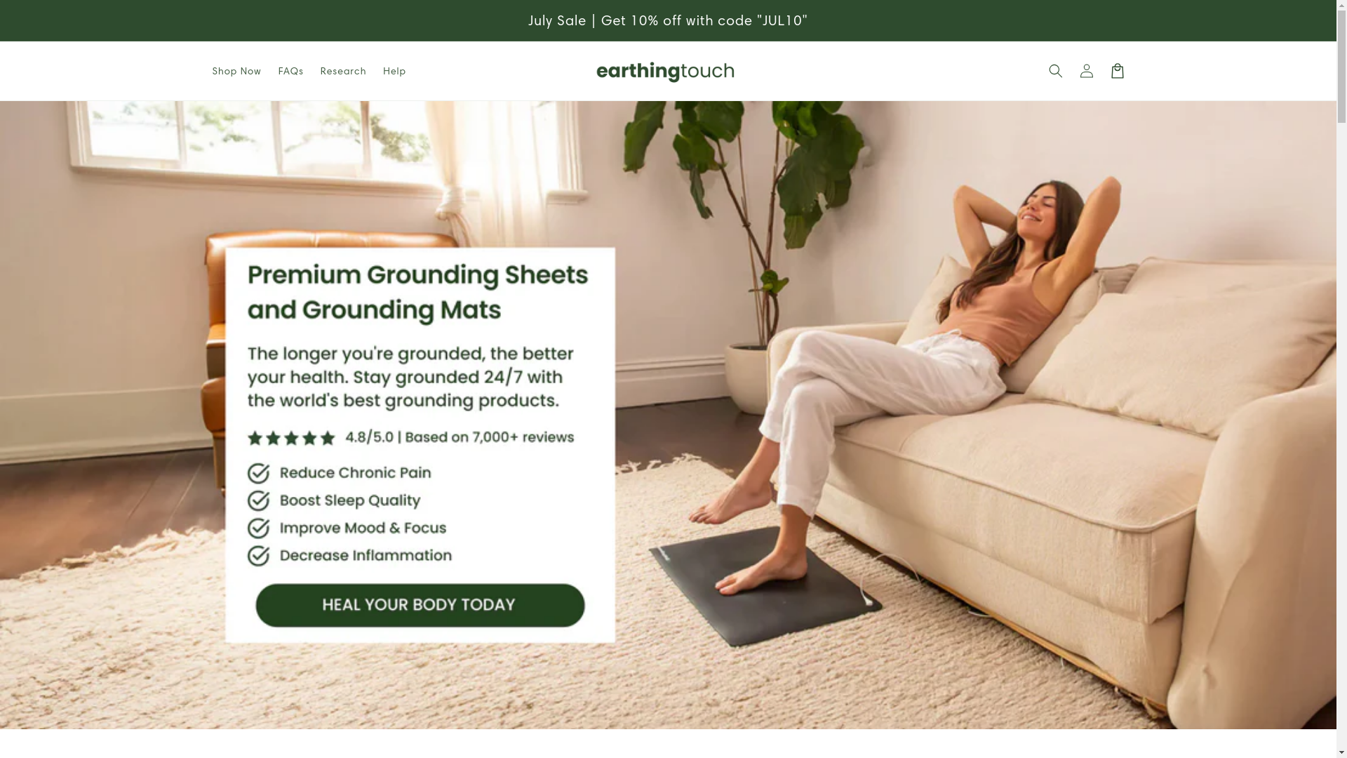 website screenshot of https://earthingtouch.com/