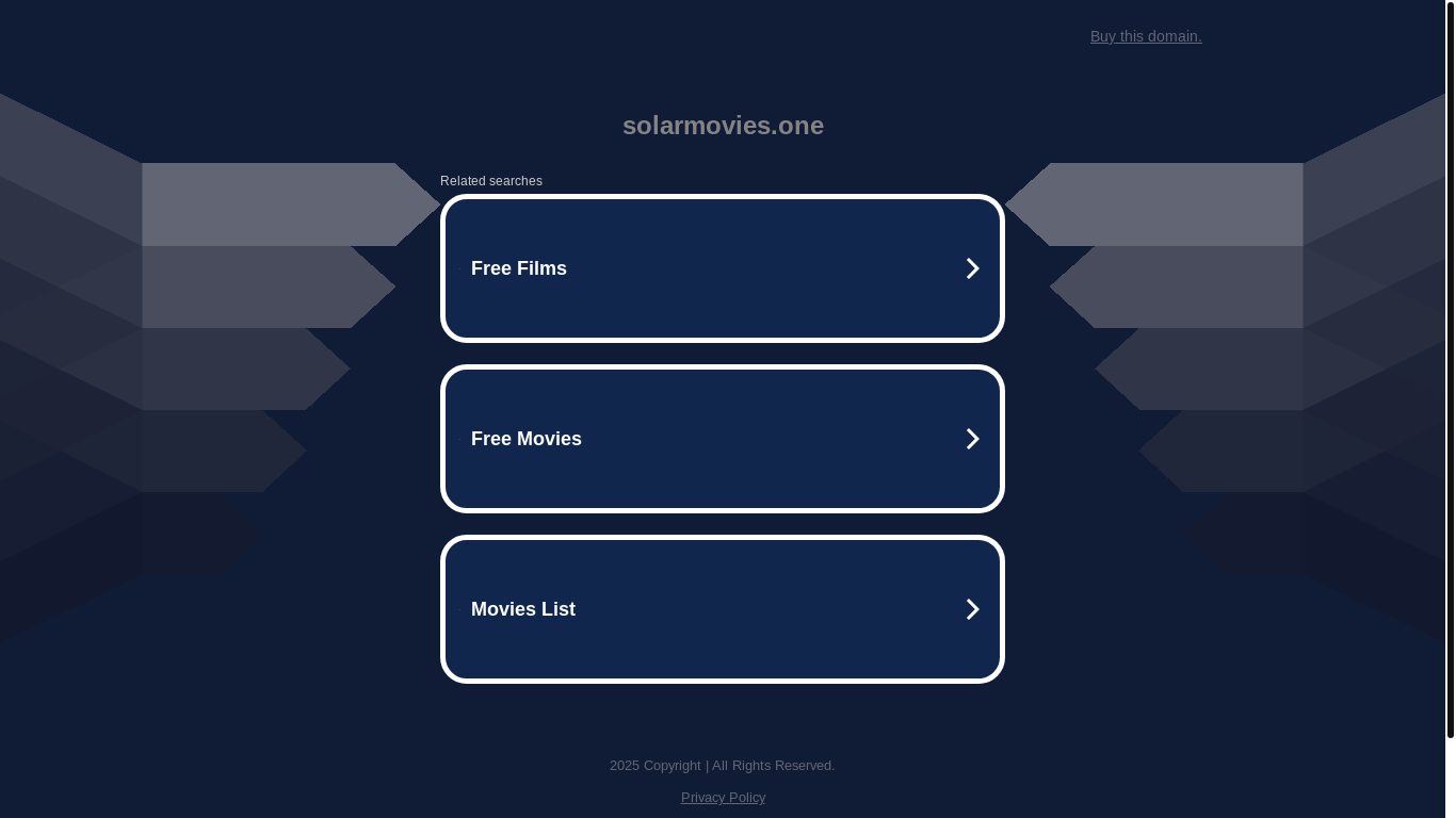 website screenshot of https://solarmovies.one/