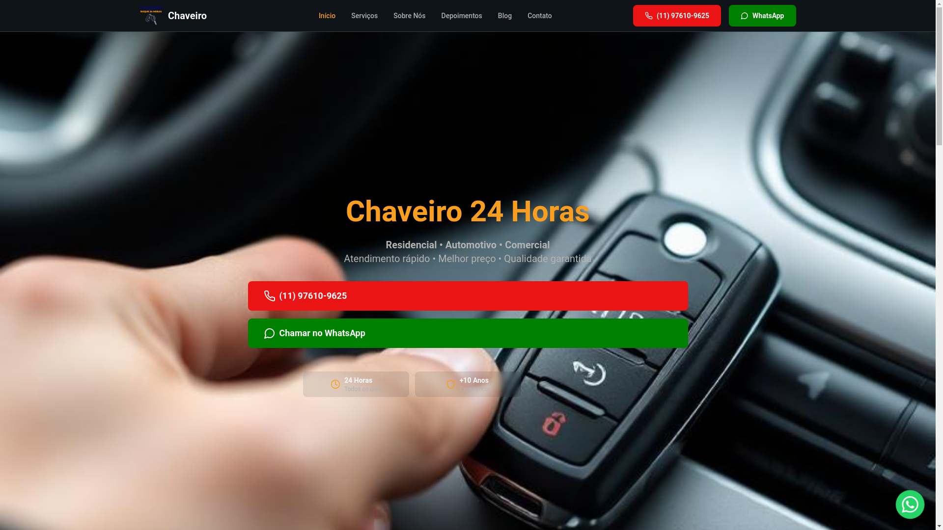 website screenshot of https://chaveiroduque24h.com.br/