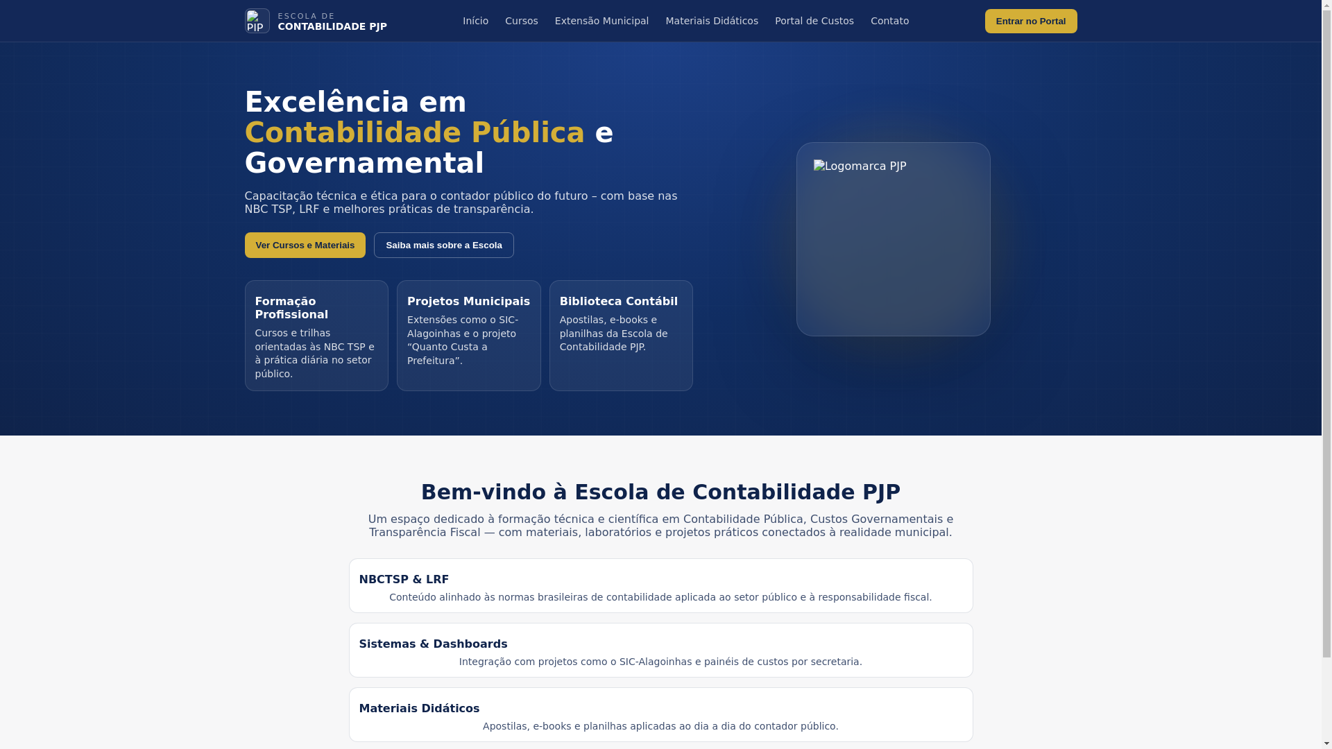 website screenshot of https://escola-contabilidade-pjp.pages.dev/