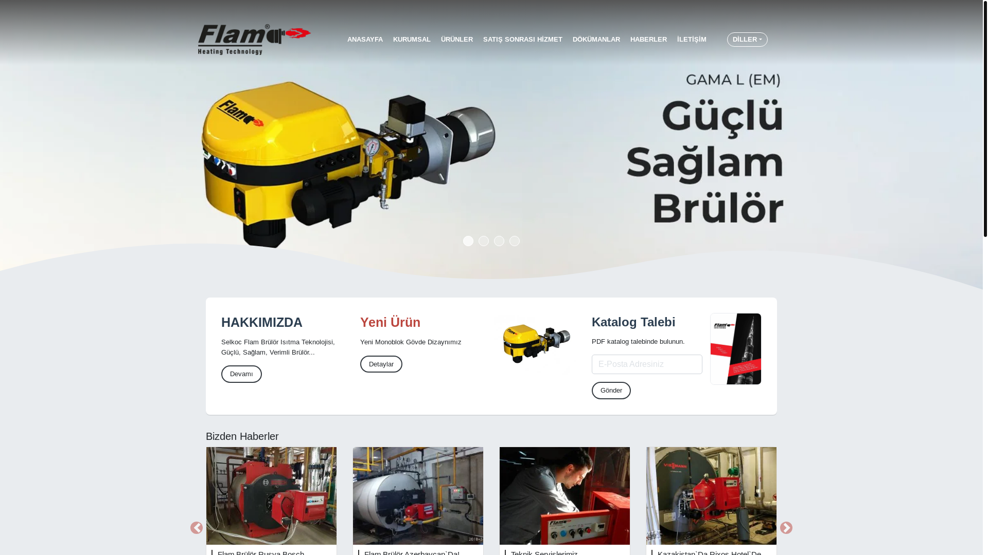 website screenshot of https://flamindustrialburner.com/