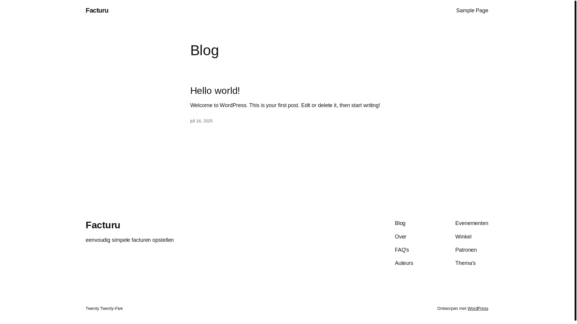 website screenshot of https://facturu.nl/