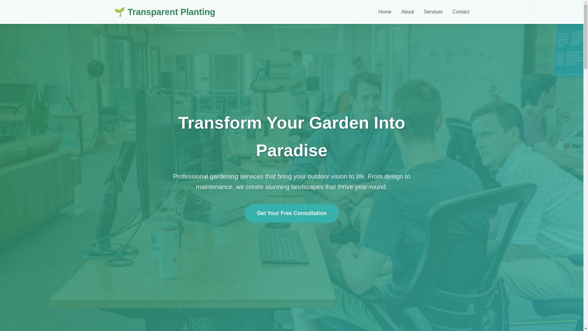website screenshot of https://transparentplanting.qpon/