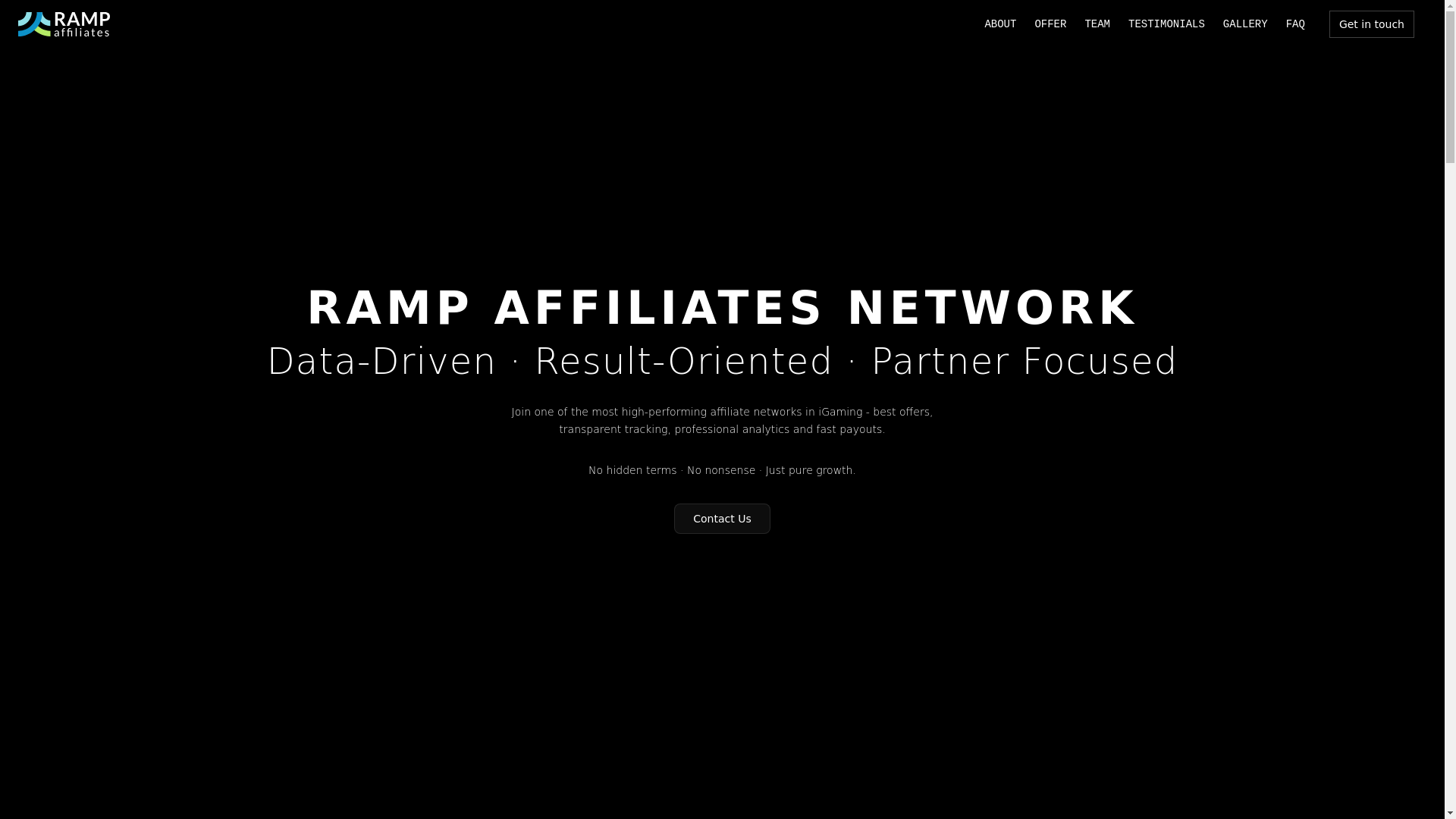 website screenshot of https://rampaffiliates.network/