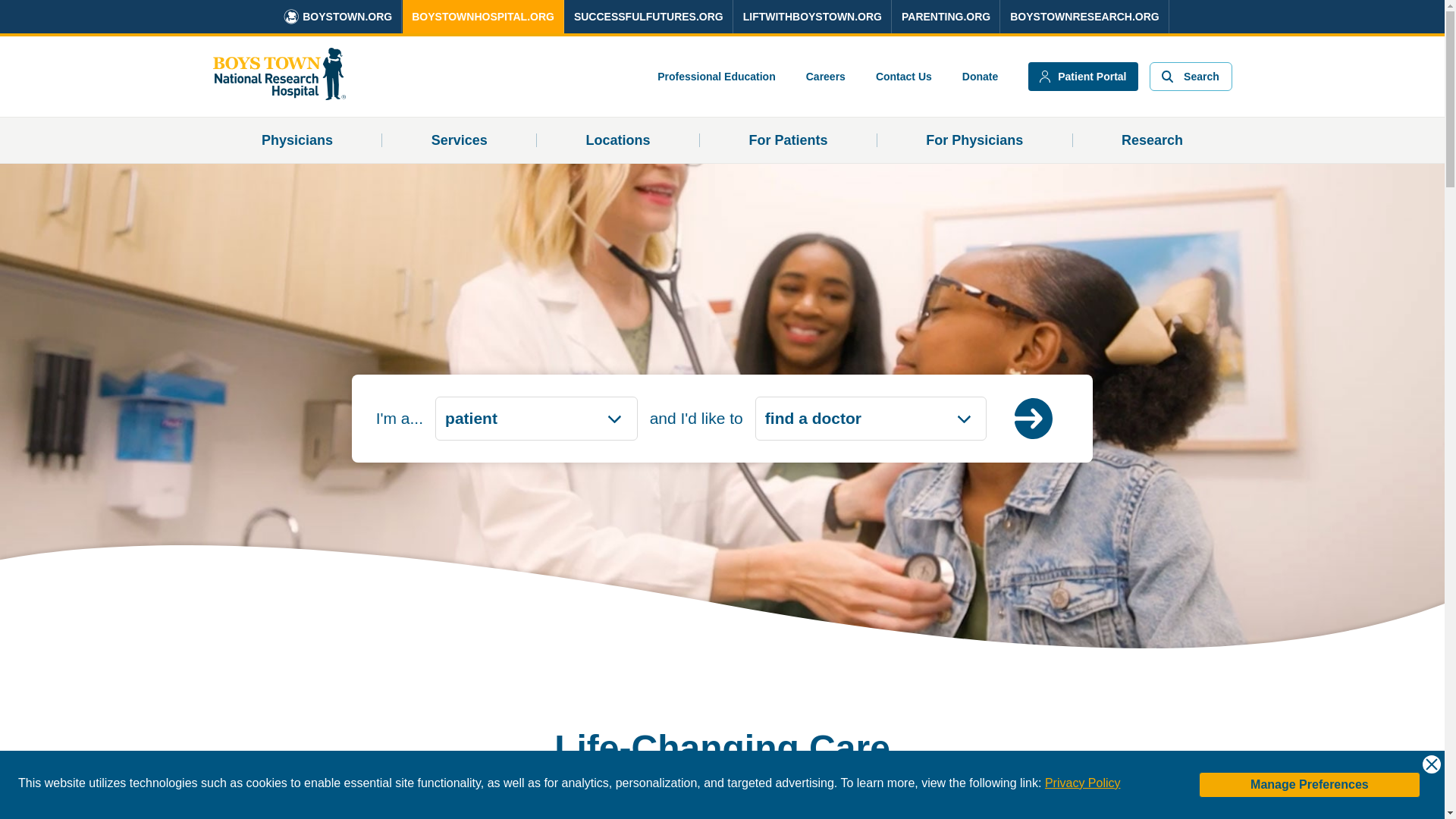 website screenshot of https://boystownhealthcare.info/