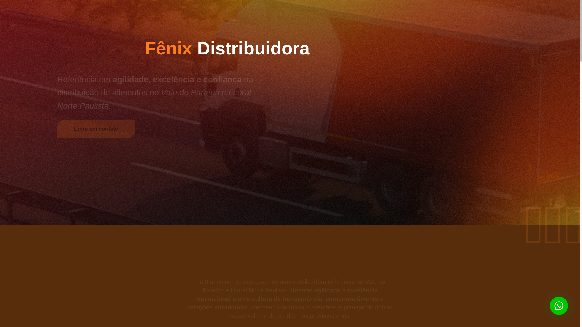 website screenshot of https://fenixvaledistribuidora.com.br/