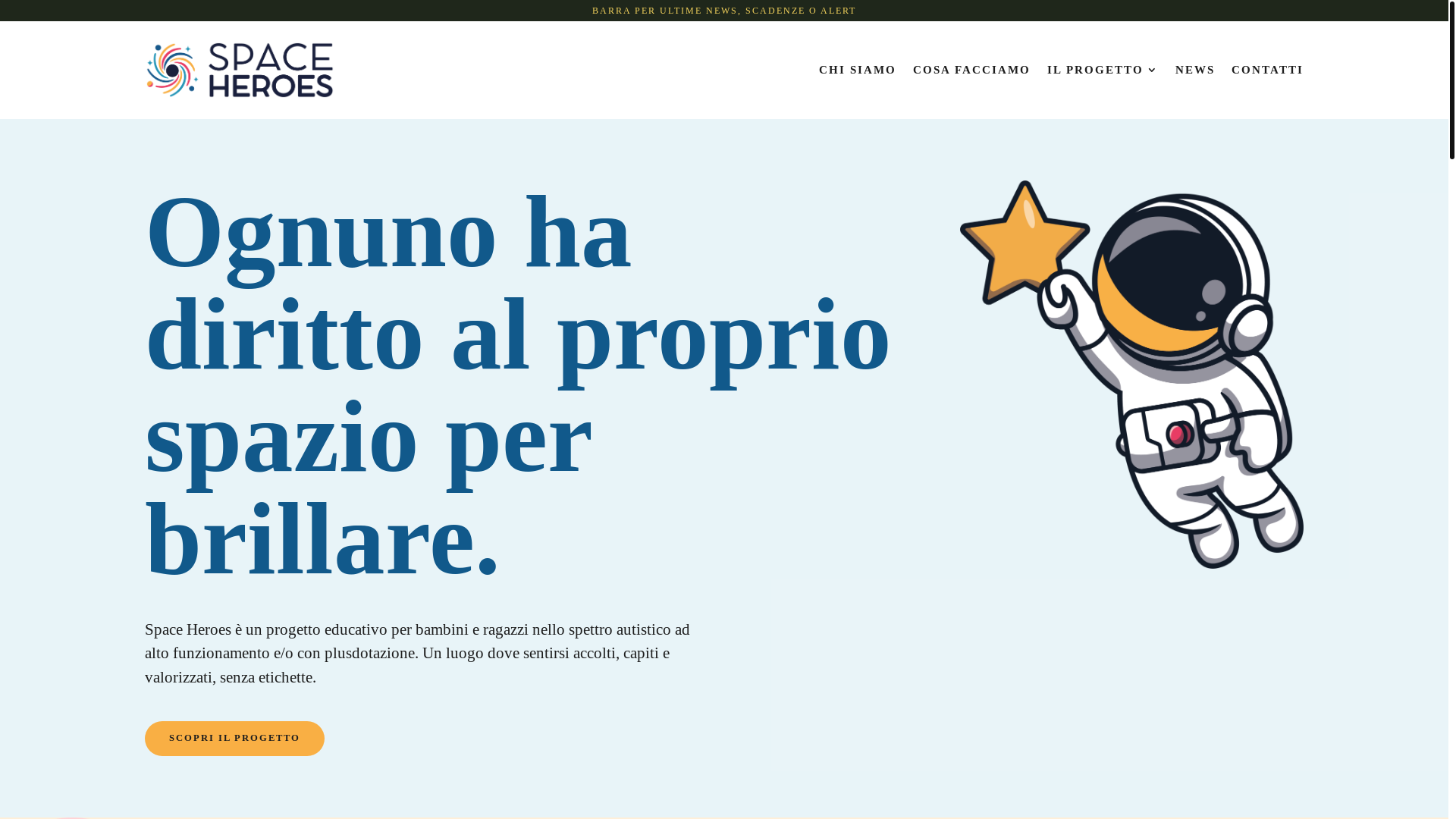 website screenshot of https://www.spaceheroes.it/
