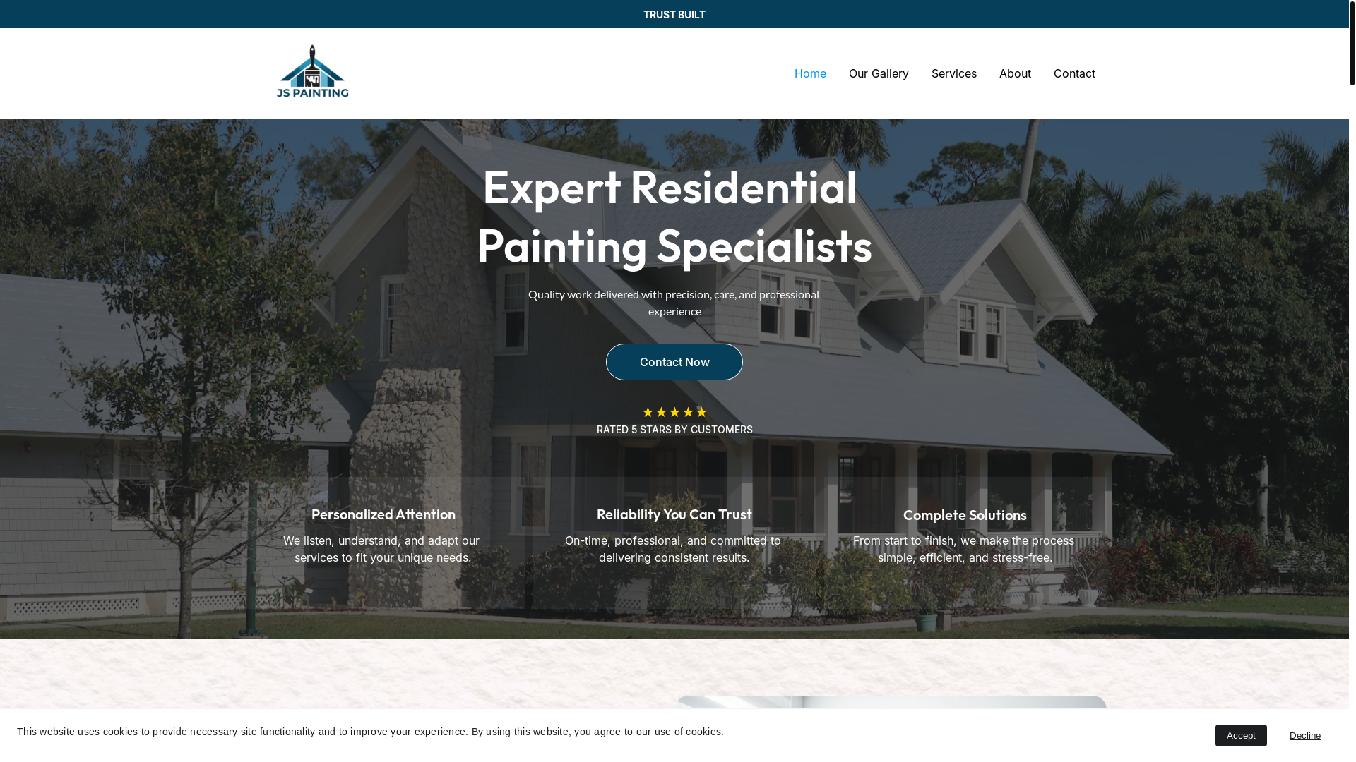 website screenshot of https://jspaintinganddecoratingllc.com/