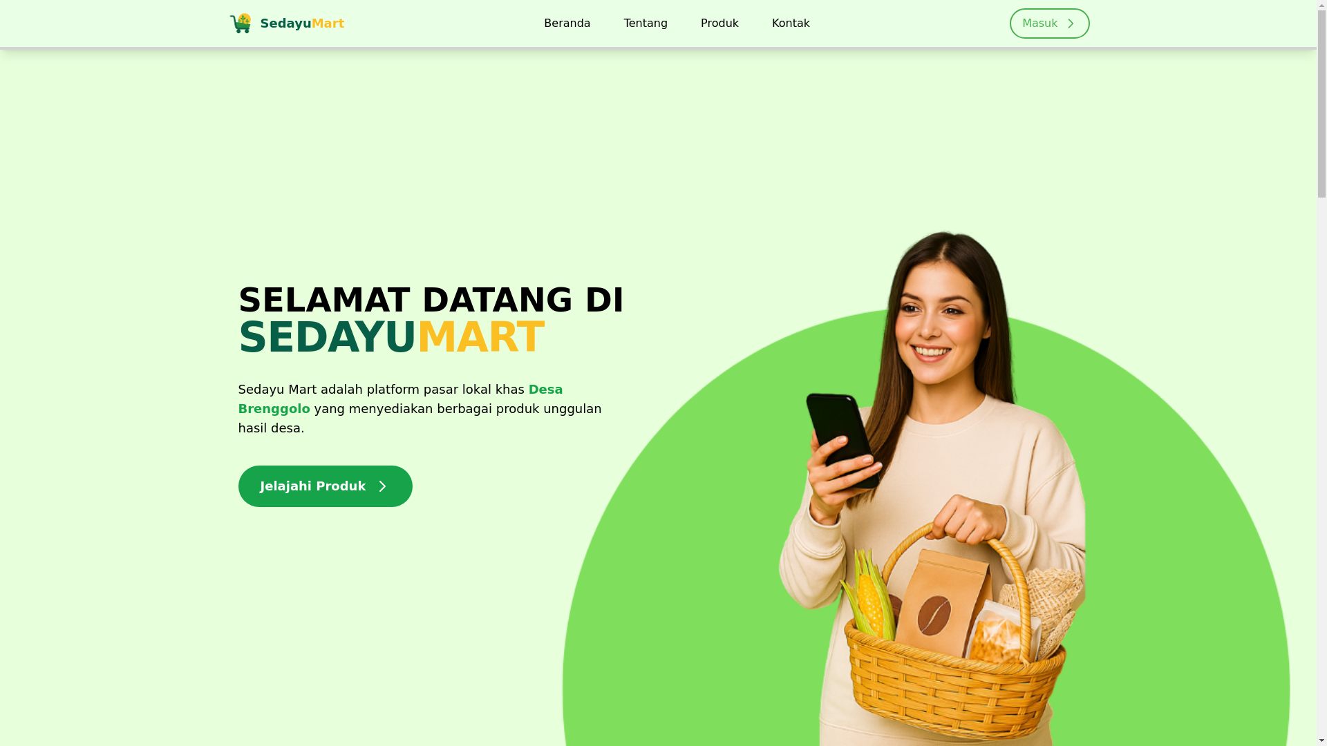 website screenshot of https://sedayu-mart.store/