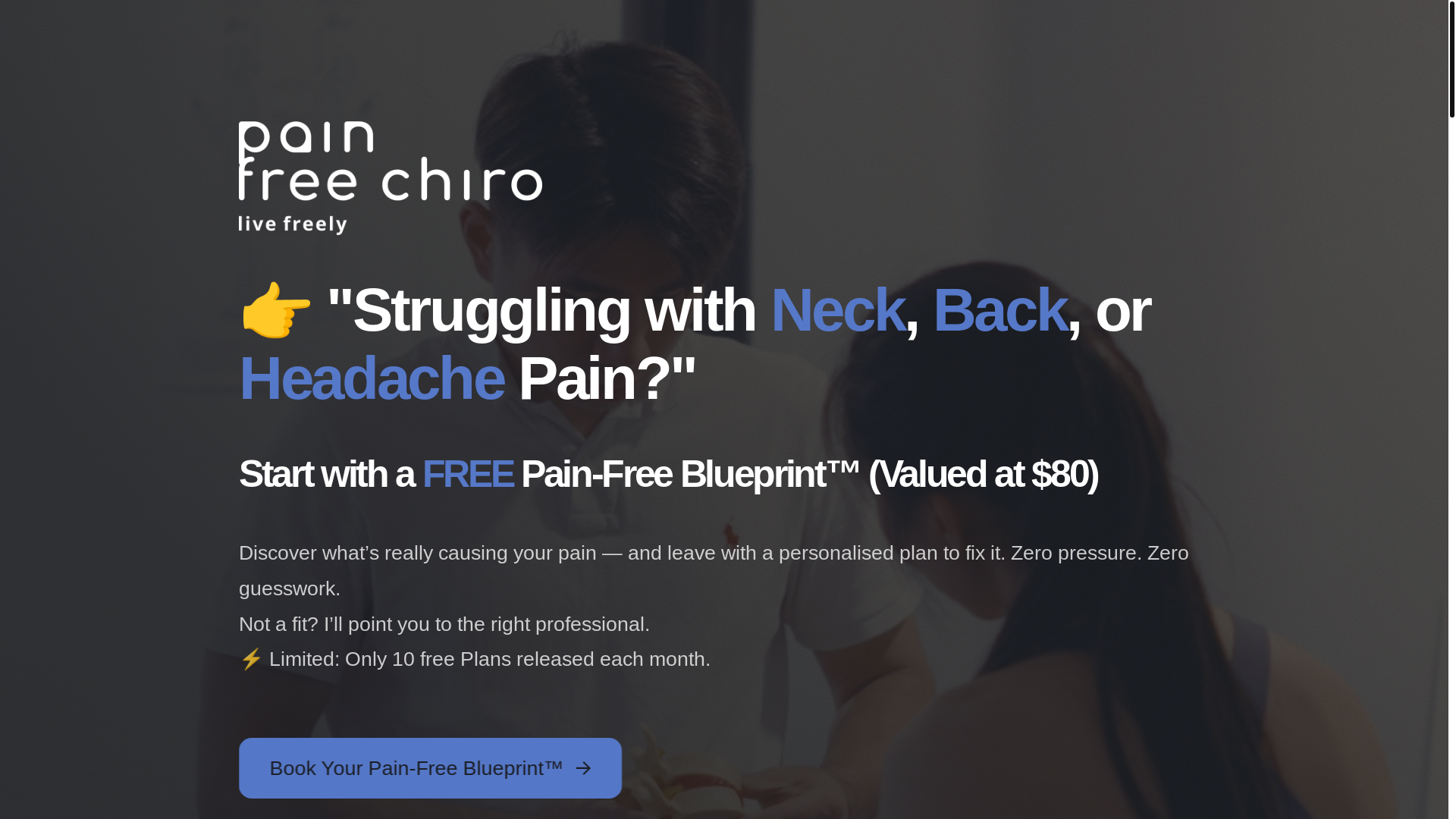 website screenshot of https://painfreechiro.online/