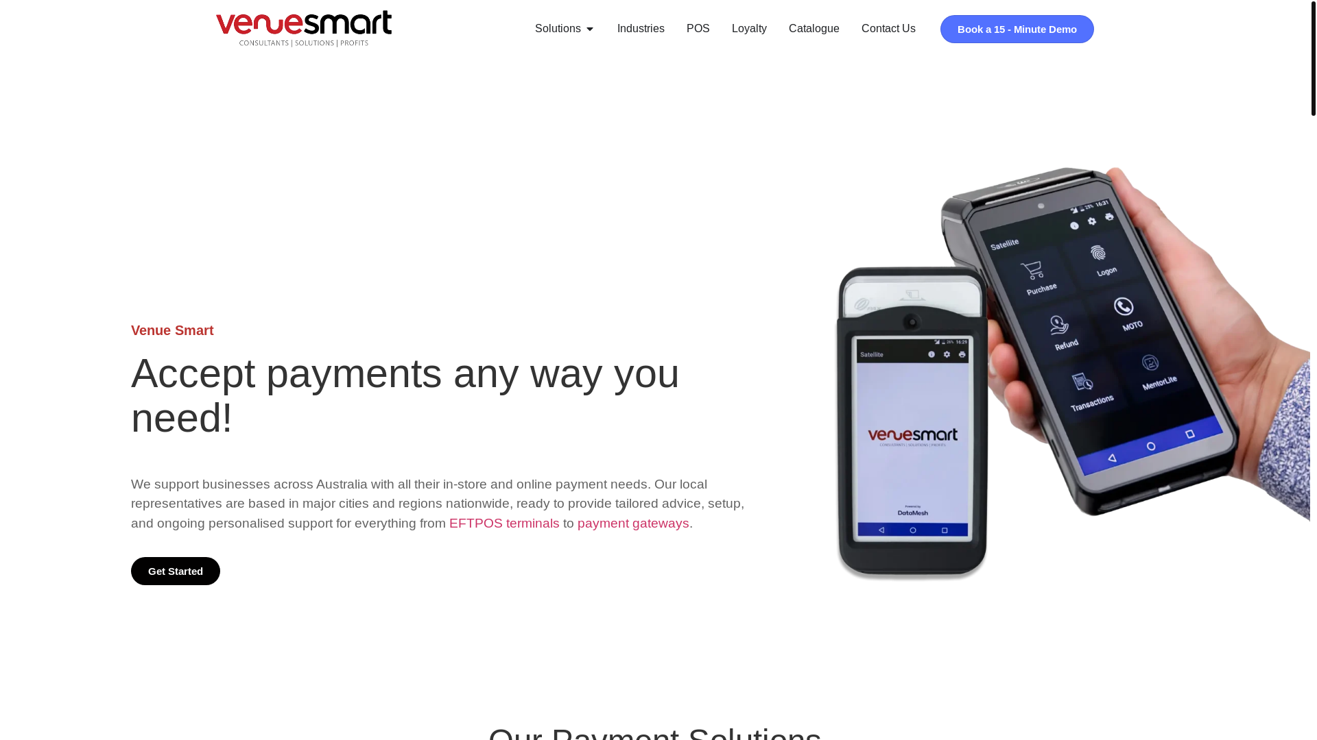 website screenshot of https://venuesmartau.co/