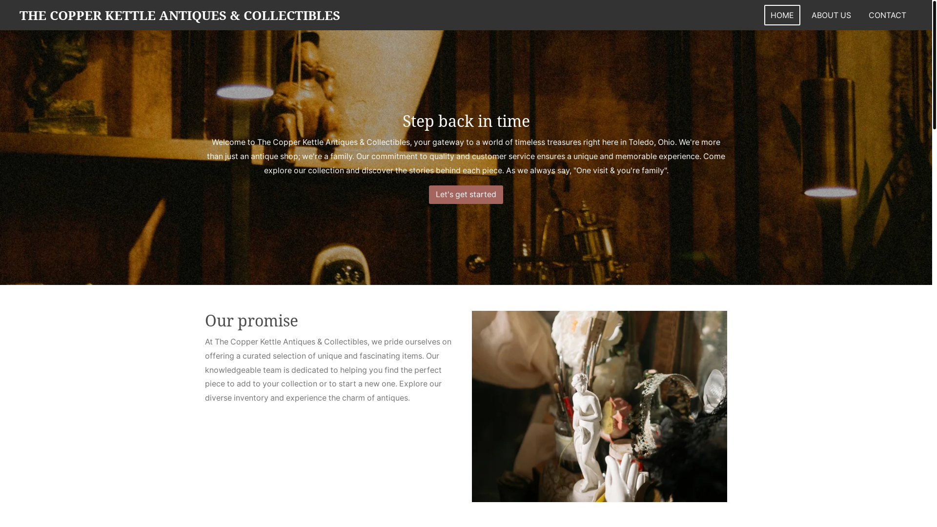 website screenshot of https://thecopperkettleantiquesgmail.com/