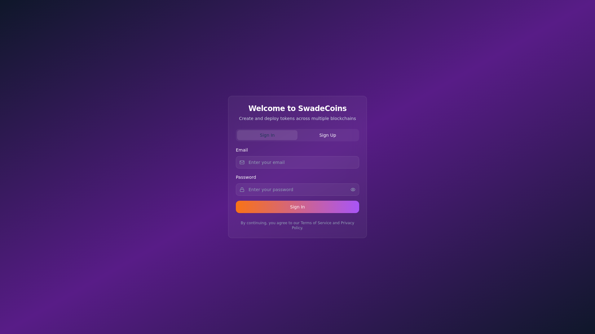 website screenshot of https://makemycoin.cash/