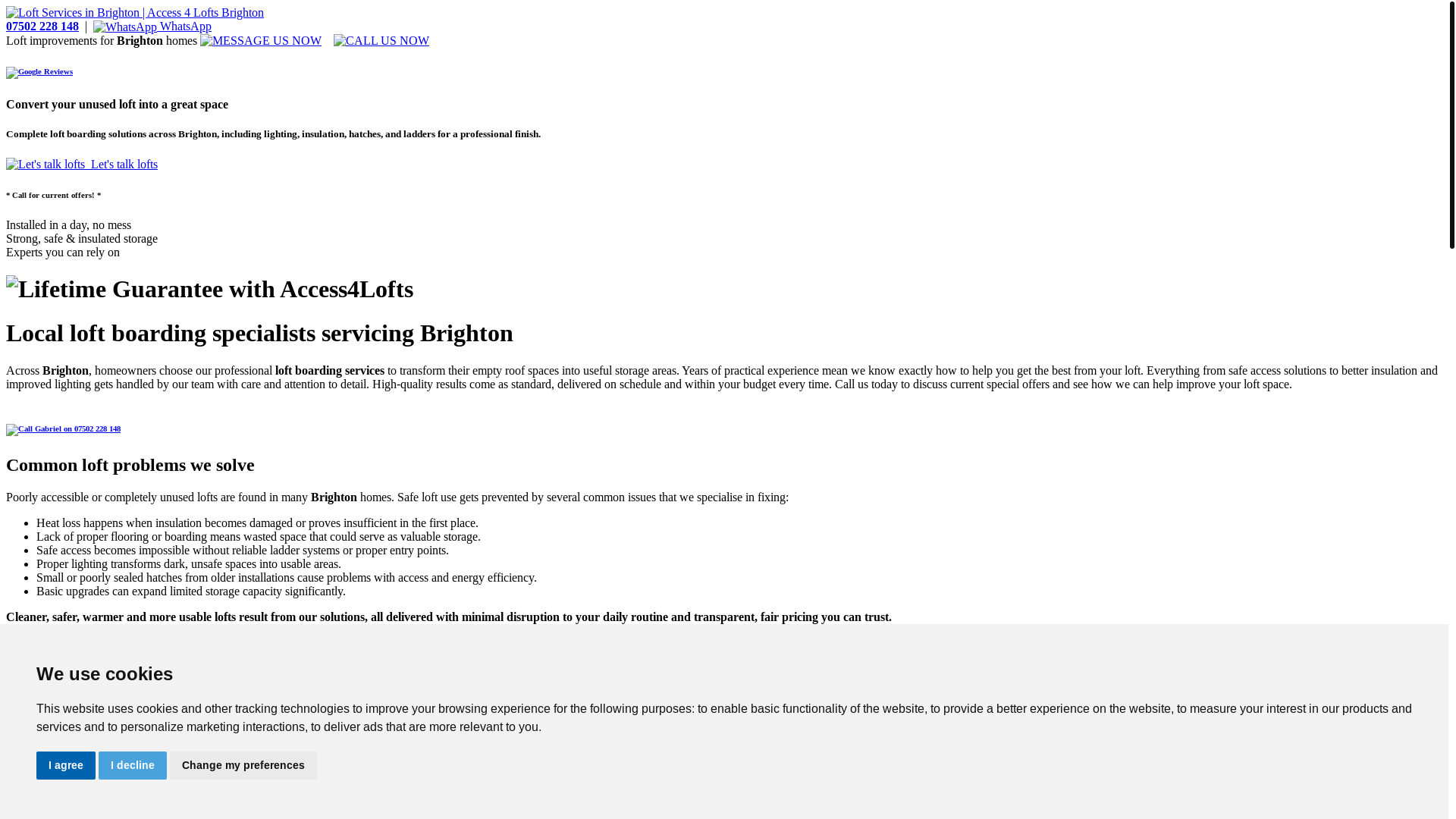website screenshot of https://loftboardingbrighton.co.uk/