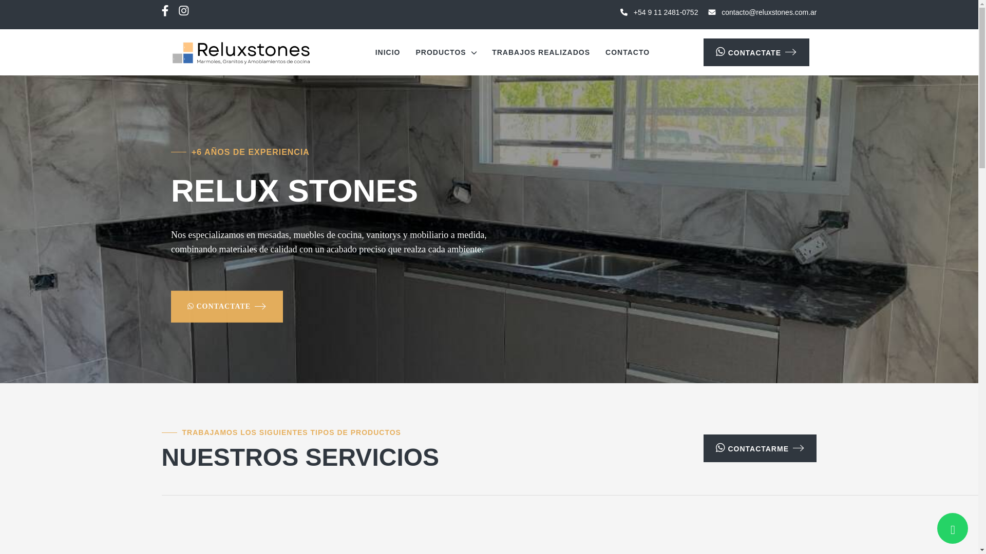 website screenshot of https://reluxstones.com.ar/