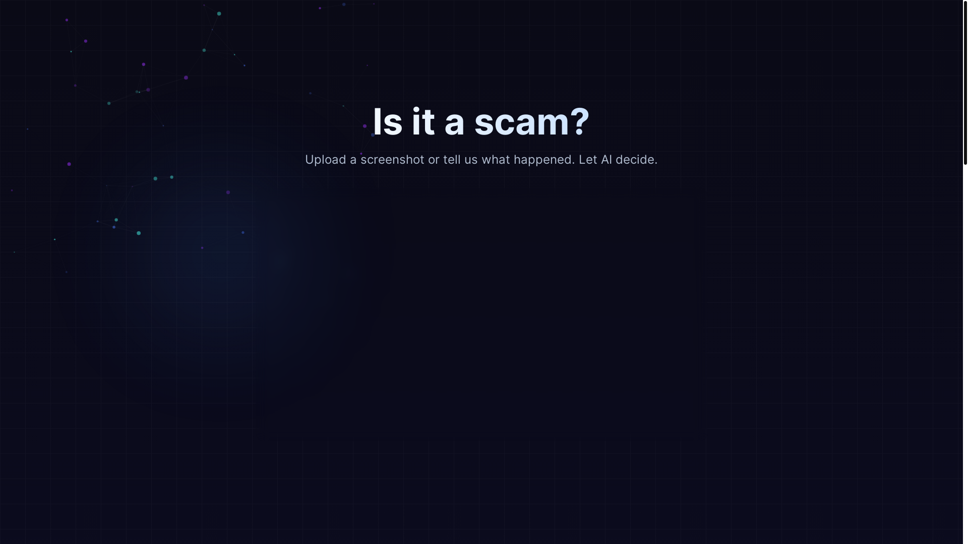 website screenshot of https://checkifthisisascamfor.me/