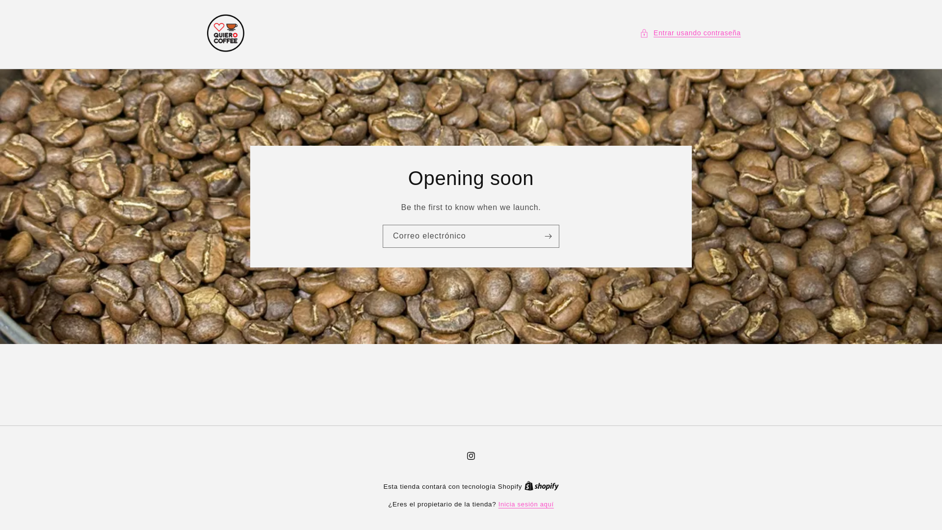 website screenshot of https://quierocoffee.es/