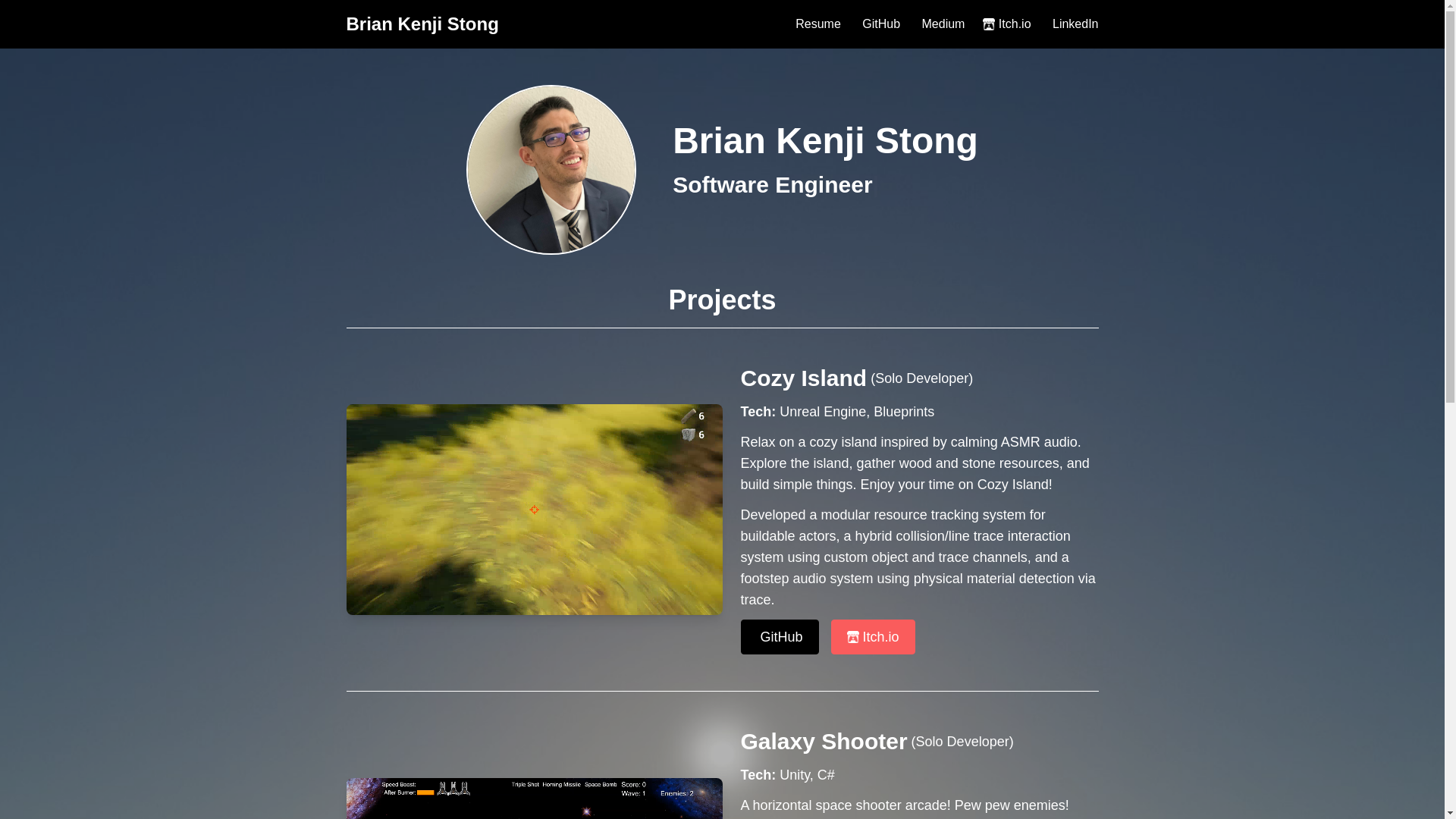 website screenshot of https://brianstong.com/