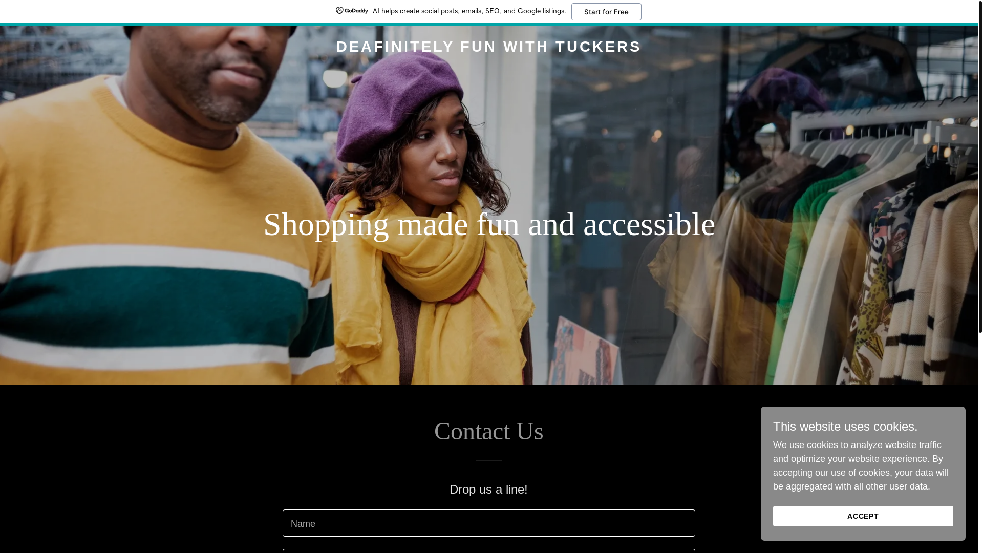 website screenshot of https://deafinitelyfunwithtuckers.com/
