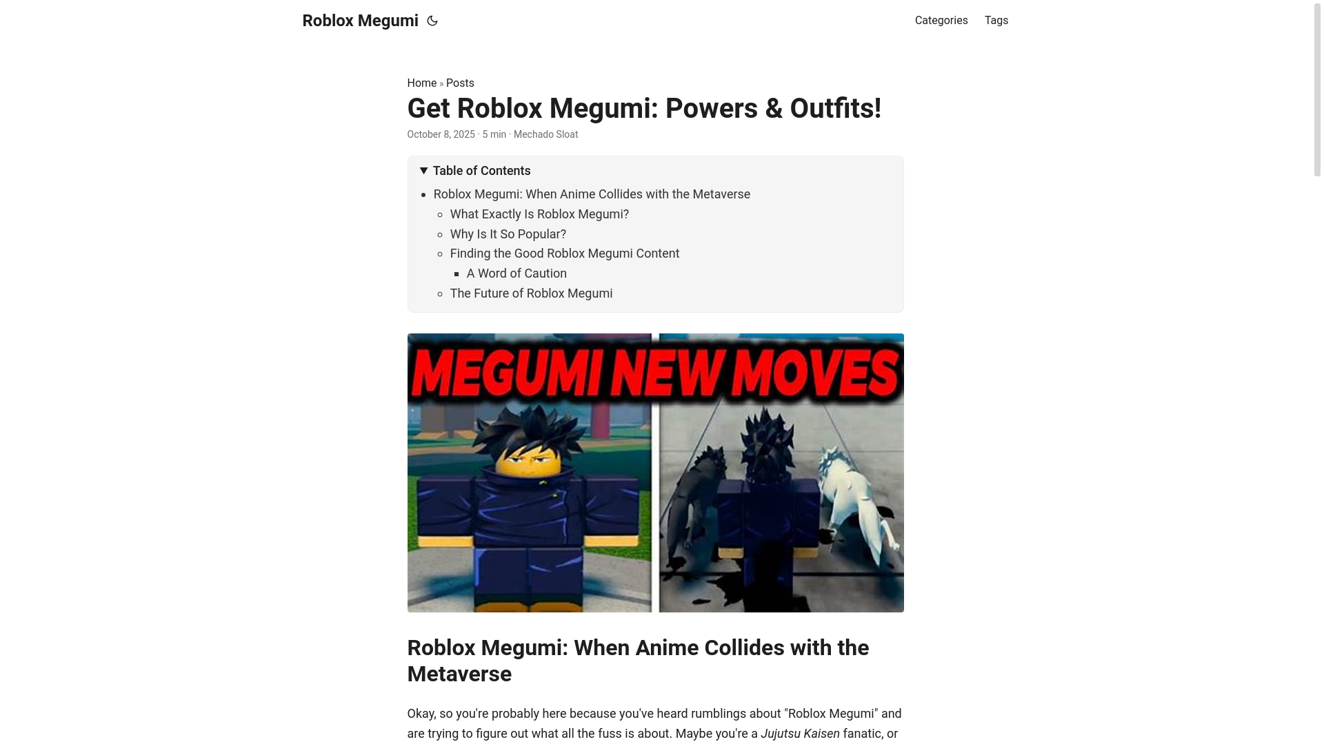 website screenshot of https://roblox-megumi.pages.dev/