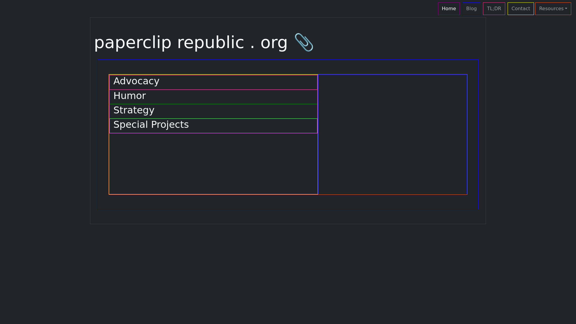 website screenshot of https://papercliprepublic.org/