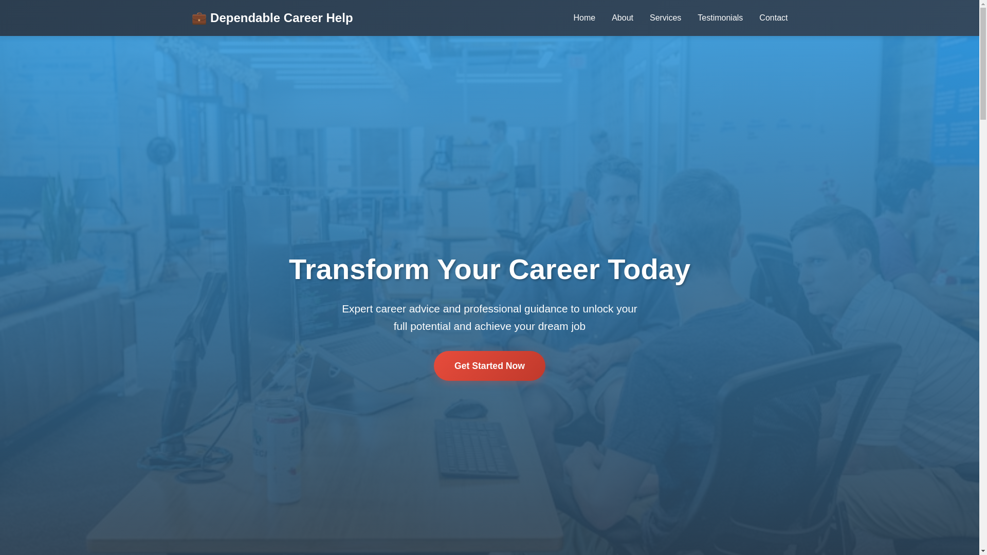 website screenshot of https://dependablecareerhelp.cyou/
