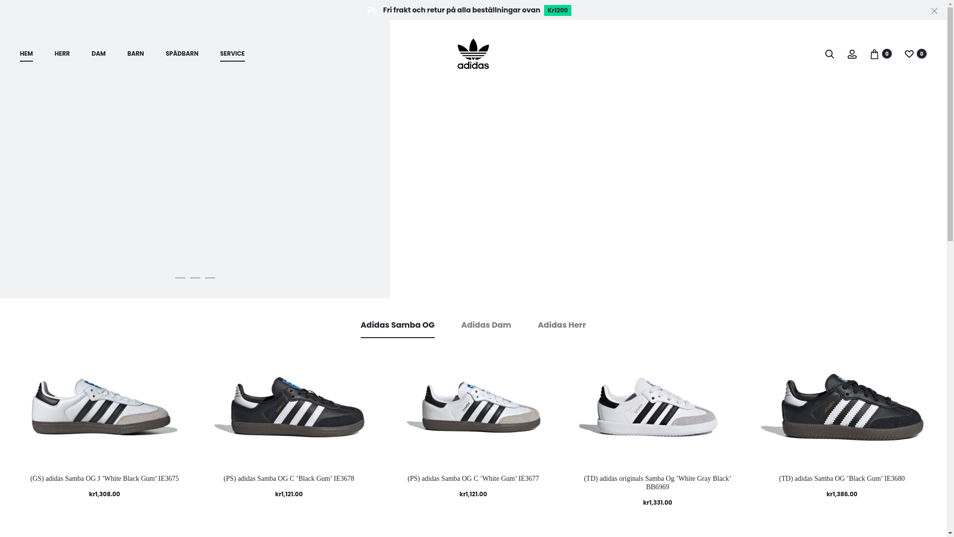 website screenshot of http://adidassamba.com.se/