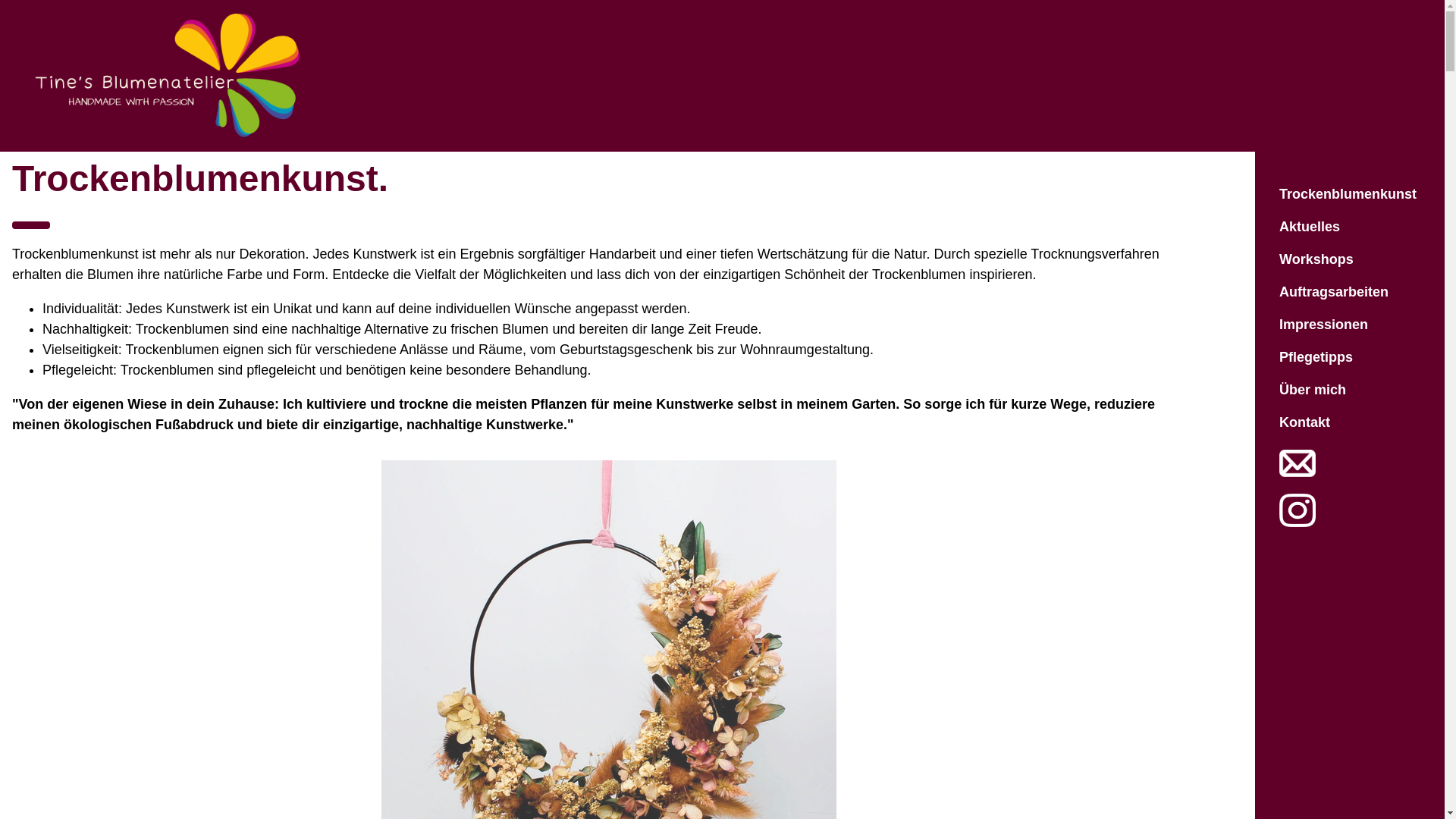 website screenshot of https://tinesblumenatelierwebpage.pages.dev/