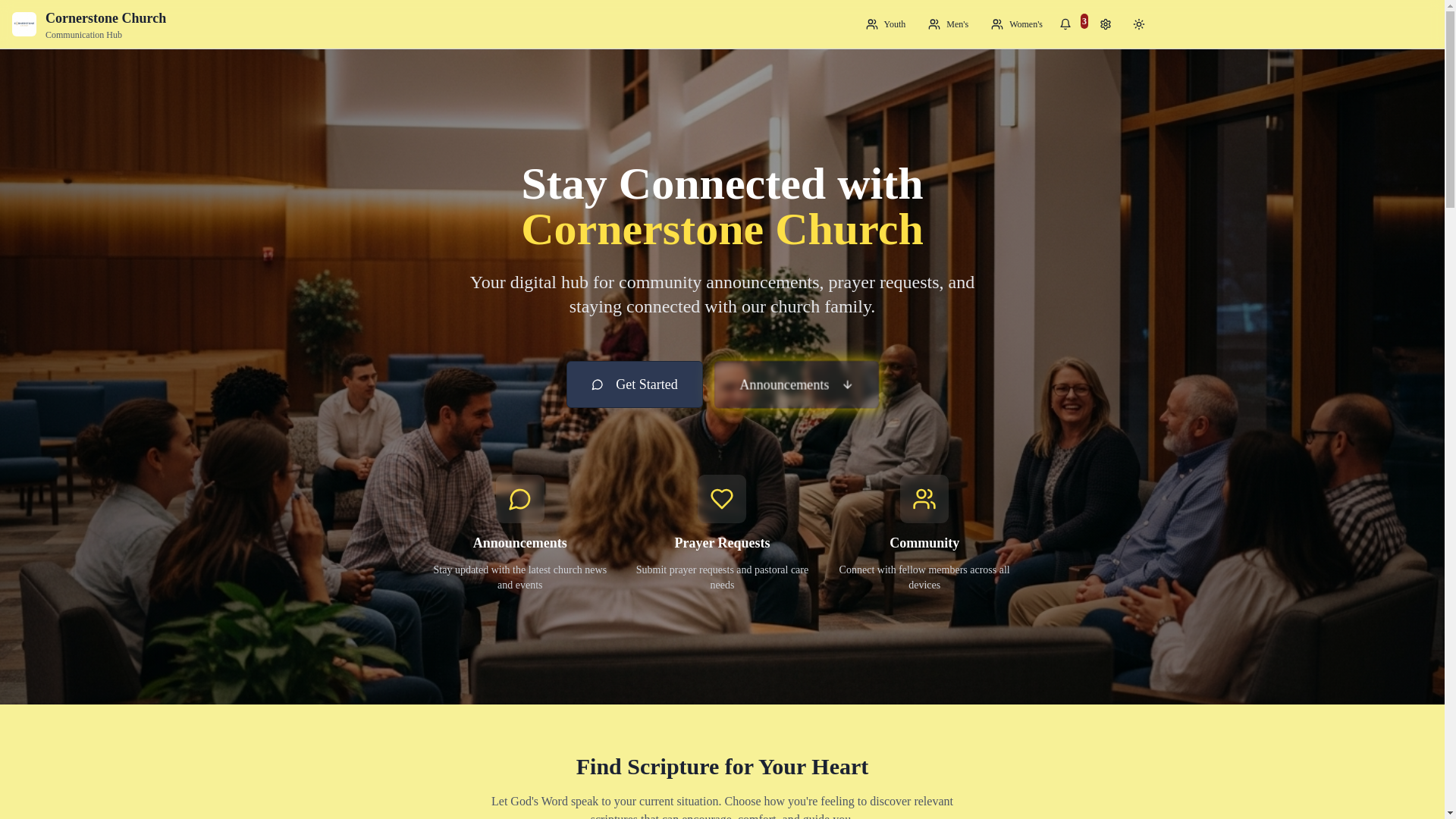 website screenshot of https://cornerstoneconnect.digital/