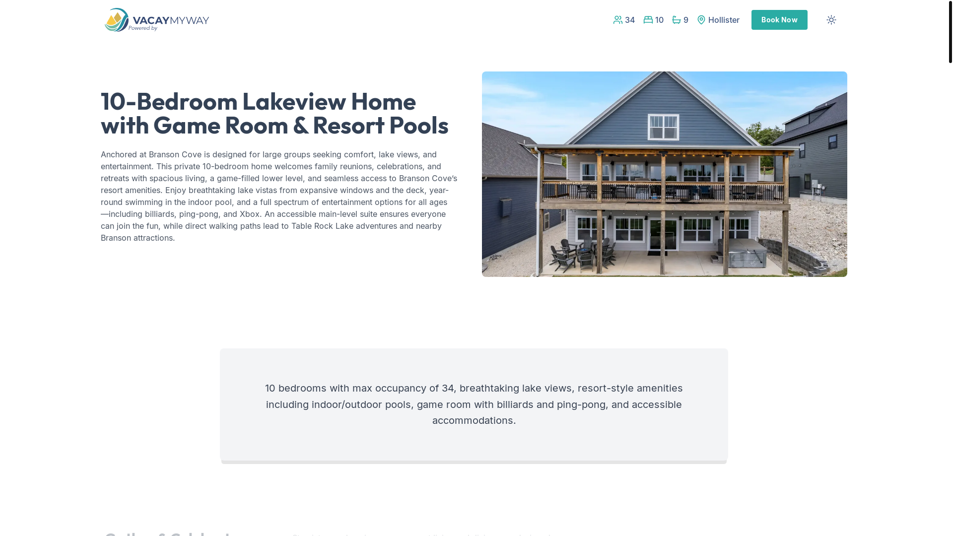 website screenshot of https://harborcove.vacations/
