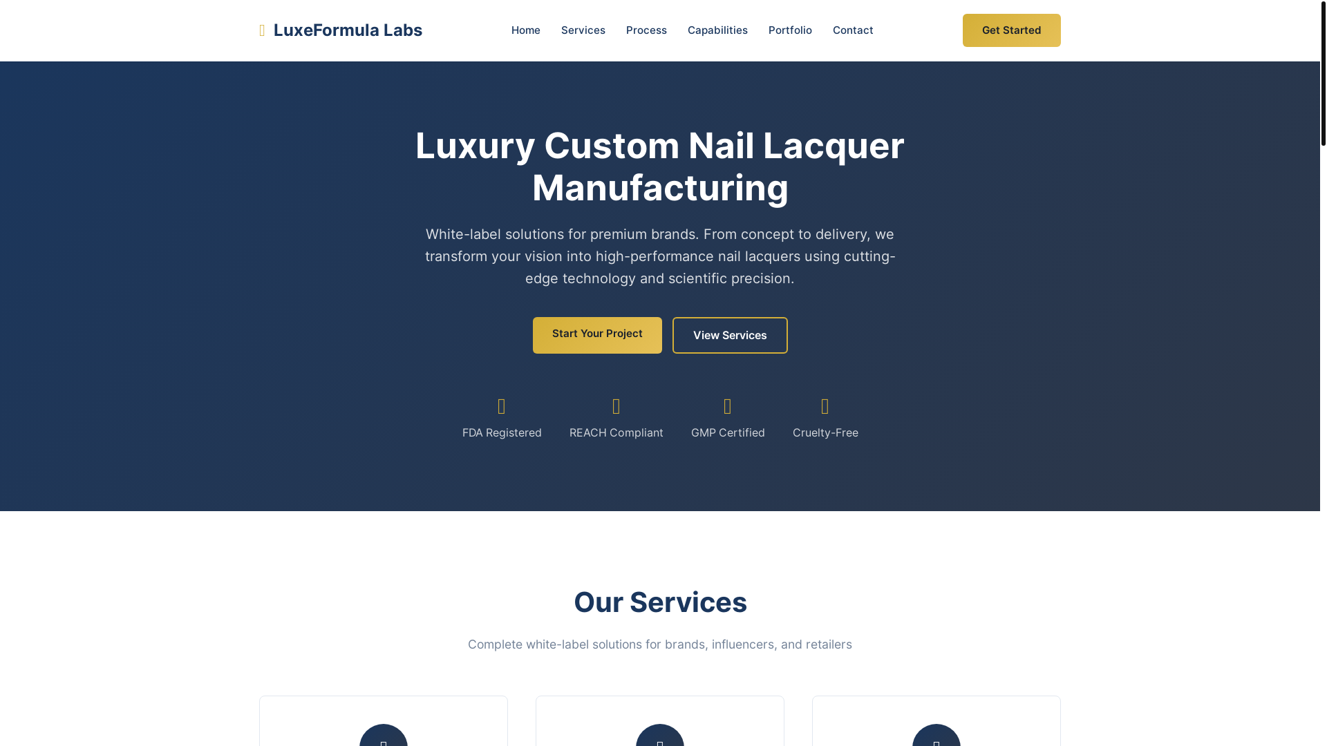website screenshot of https://luxeformulalabs.pages.dev/