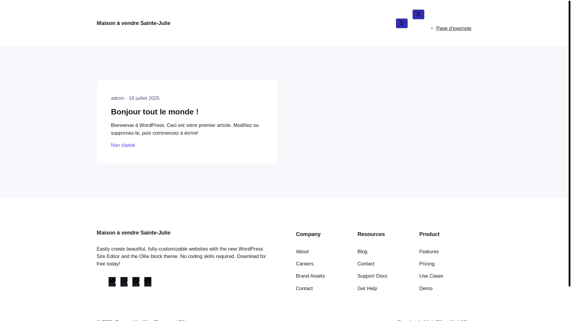 website screenshot of https://maisonsainte-julie.ca/