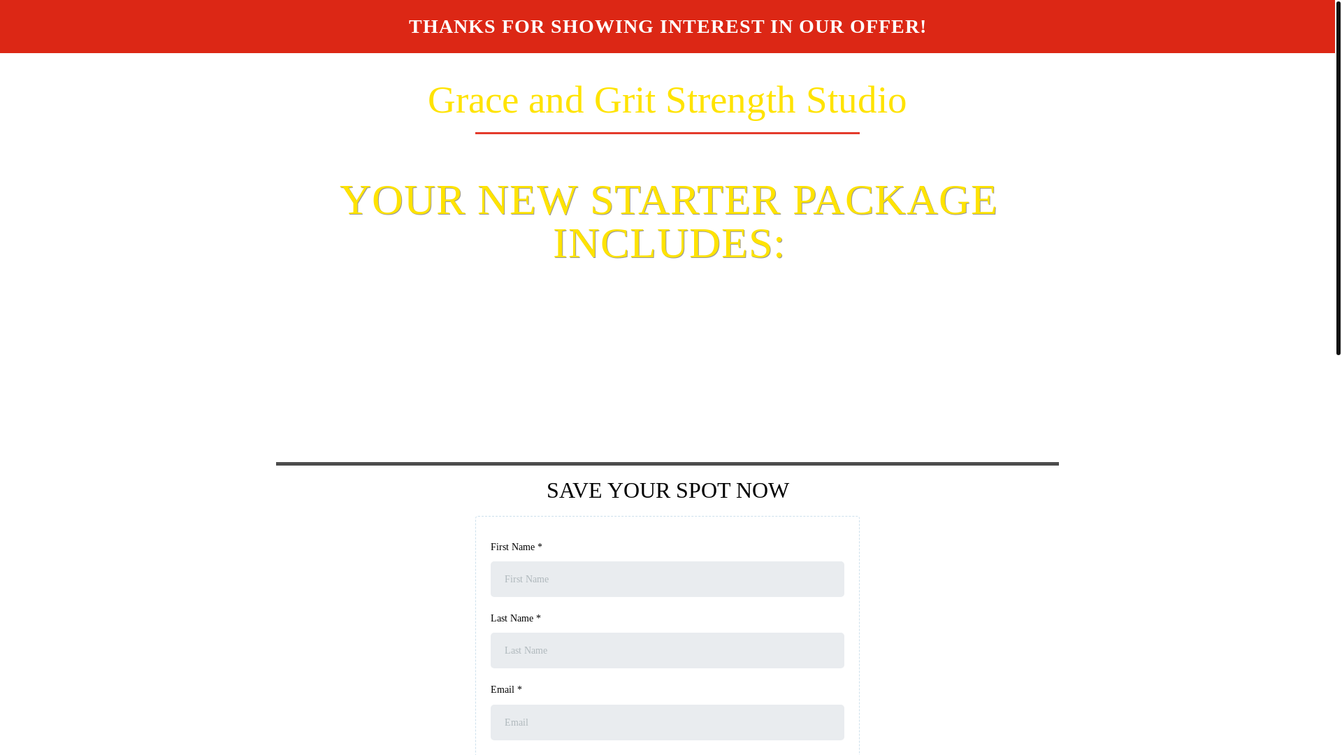 website screenshot of https://graceandgritstrength.com/