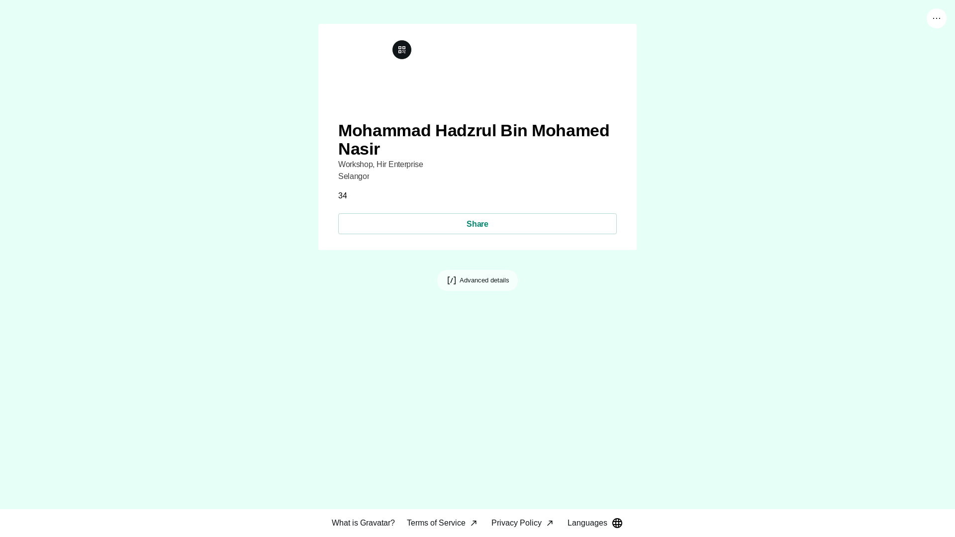 website screenshot of https://mohammadhadzrulbinmohamednasir.link/