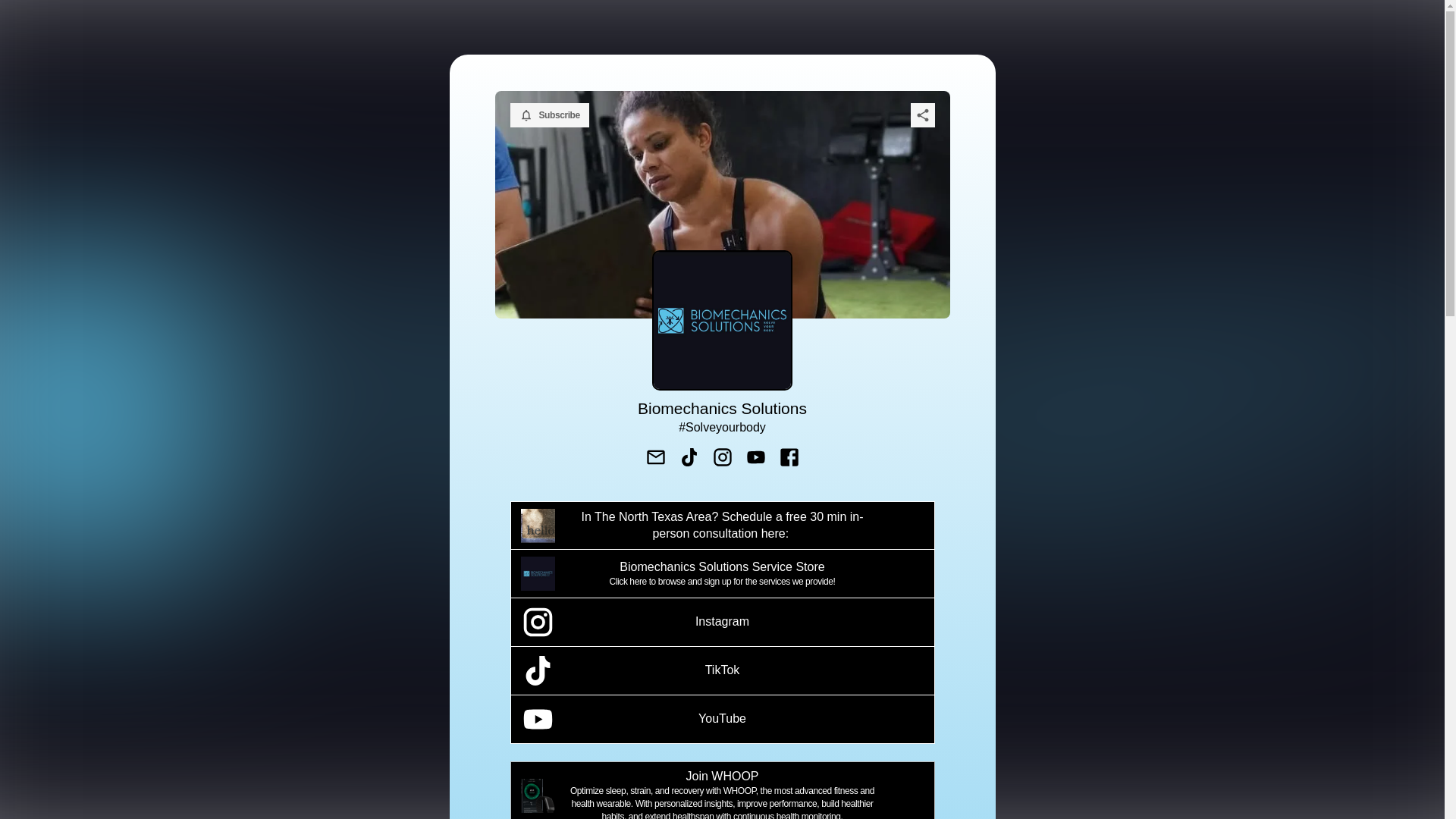 website screenshot of https://biomechanicssolutions.store/