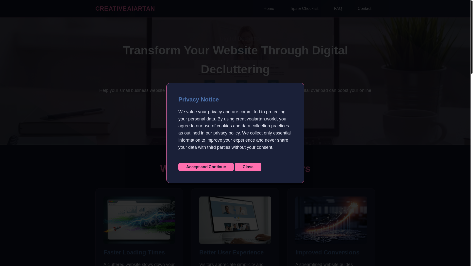 website screenshot of https://creativeaiartan.world/