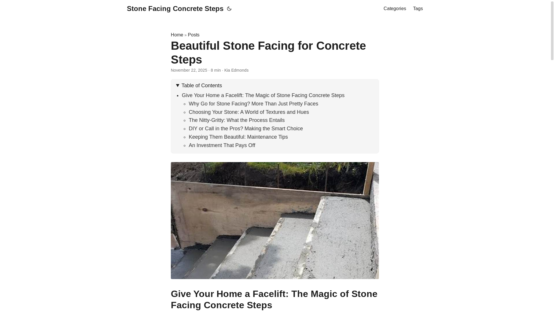 website screenshot of https://stonefacingconcretesteps.pages.dev/