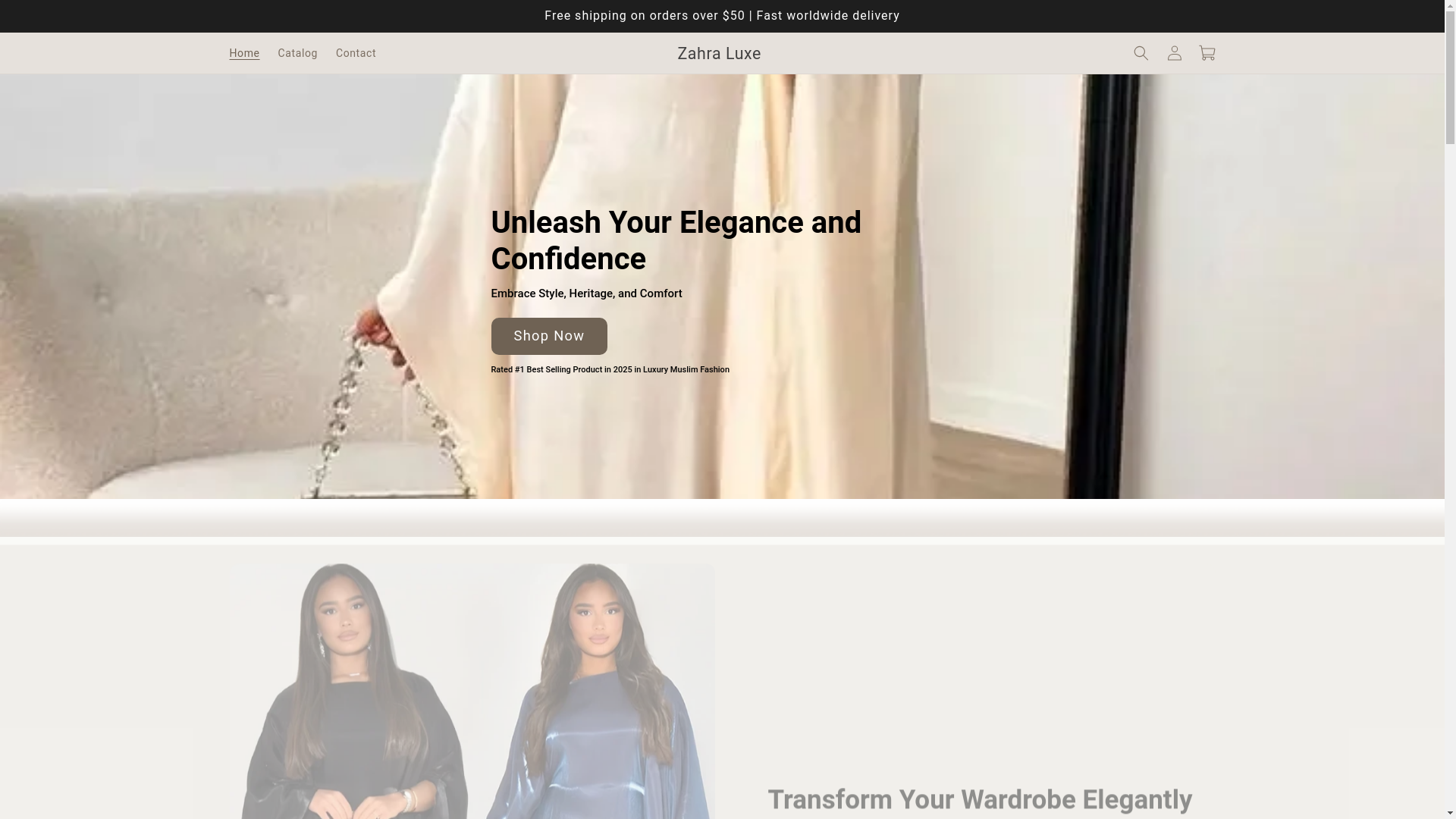 website screenshot of https://zahraluxee.store/
