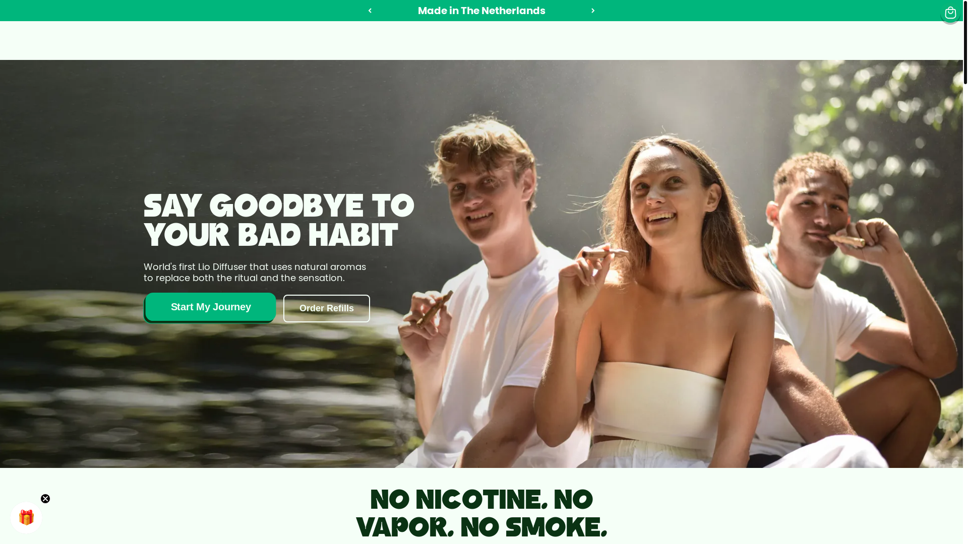 website screenshot of https://www.breathelio.com/