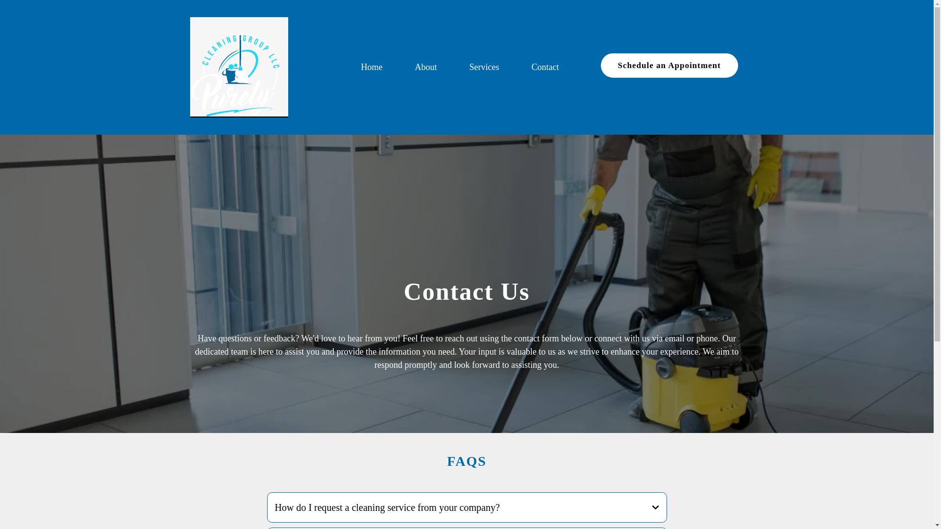 website screenshot of https://purelycleaninggroupllc.com/