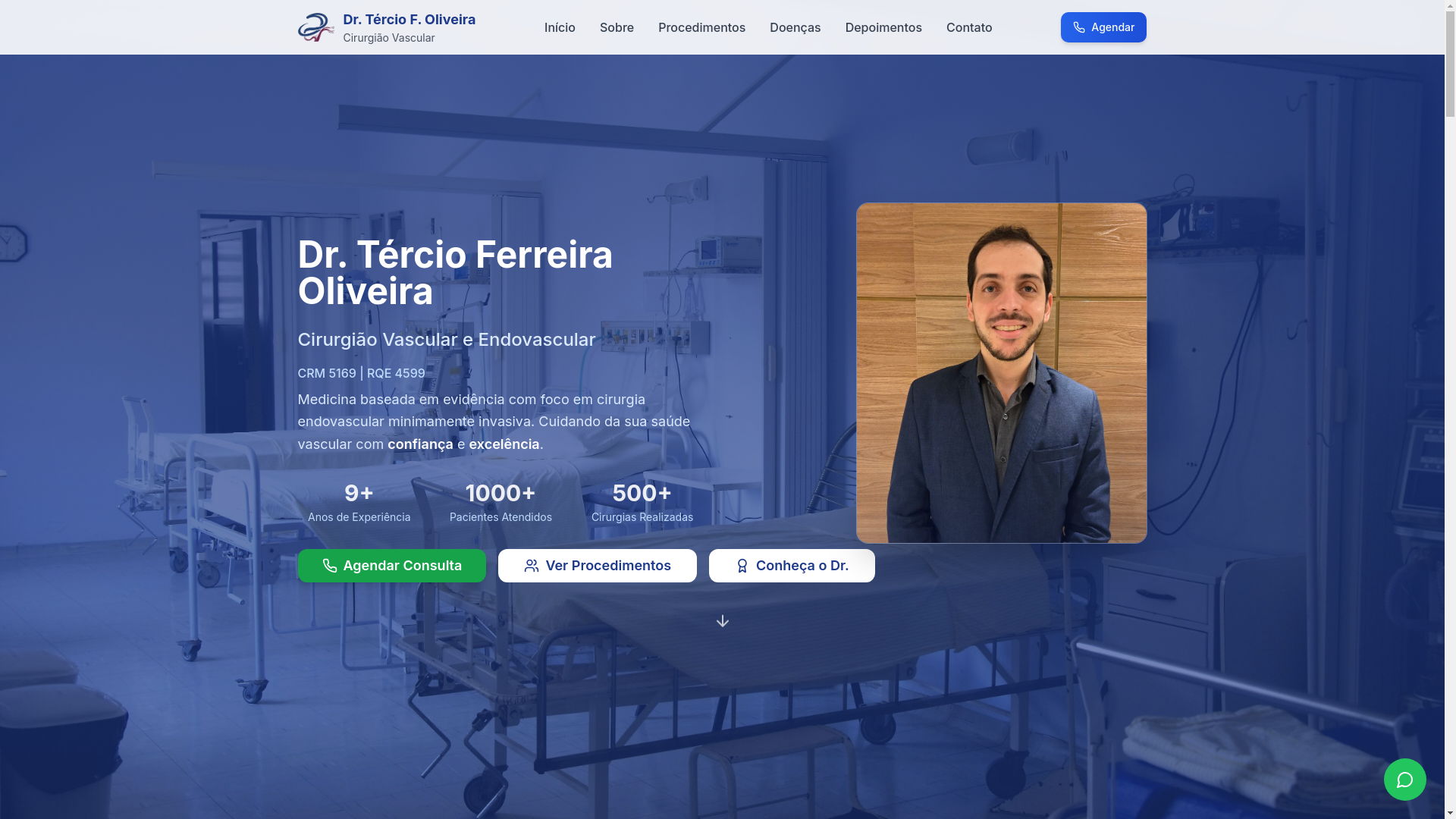 website screenshot of https://drterciovascular.com.br/